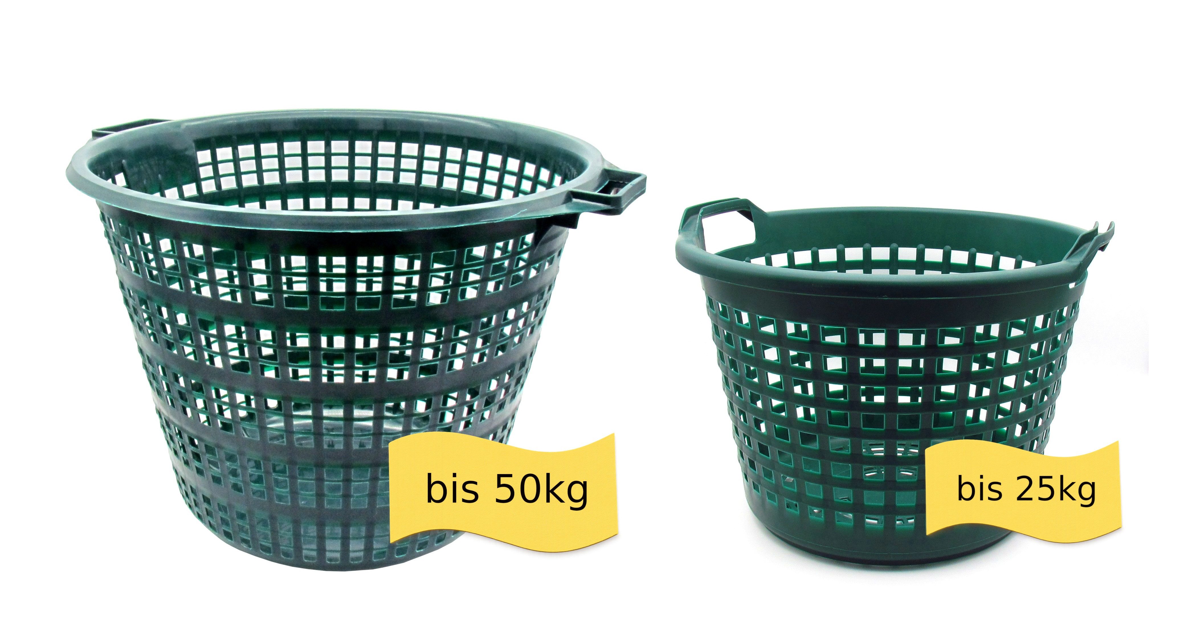 steinwohn Allzweckkorb Erntekorb aus Kunststoff – 2 Größen (bis 25kg / 50kg), robuster Obst- & Gemüsekorb mit Griffen