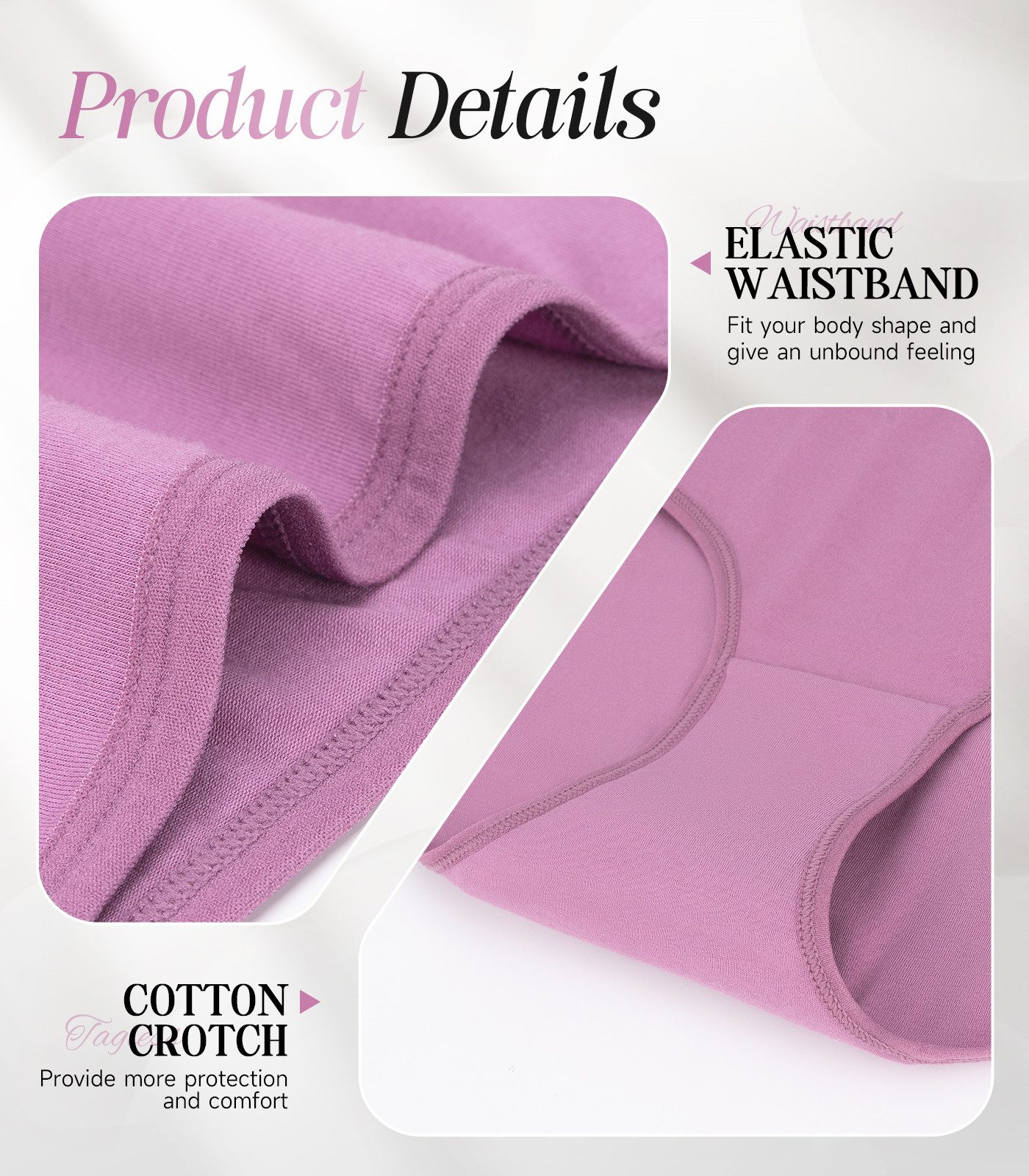 TANSTC Hipster Unterhosen Damen Baumwolle Slips Bequeme Unterwäsche Frauen (Packung, 6-St., 6er-Pack) atmungsaktiv, elastisch, hautfreundlich, nicht umrollender – Bild 5 von 5