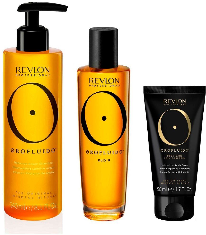 Haarpflege-Set Wellness Hair Edition Vegan The Orofluido Body, Limited Set, 3-tlg., Set PROFESSIONAL & & REVLON