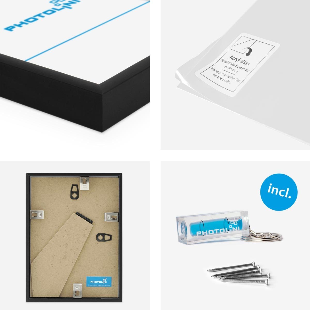 PHOTOLINI Bilderrahmen 3er Set Aluminium Modern günstig online kaufen