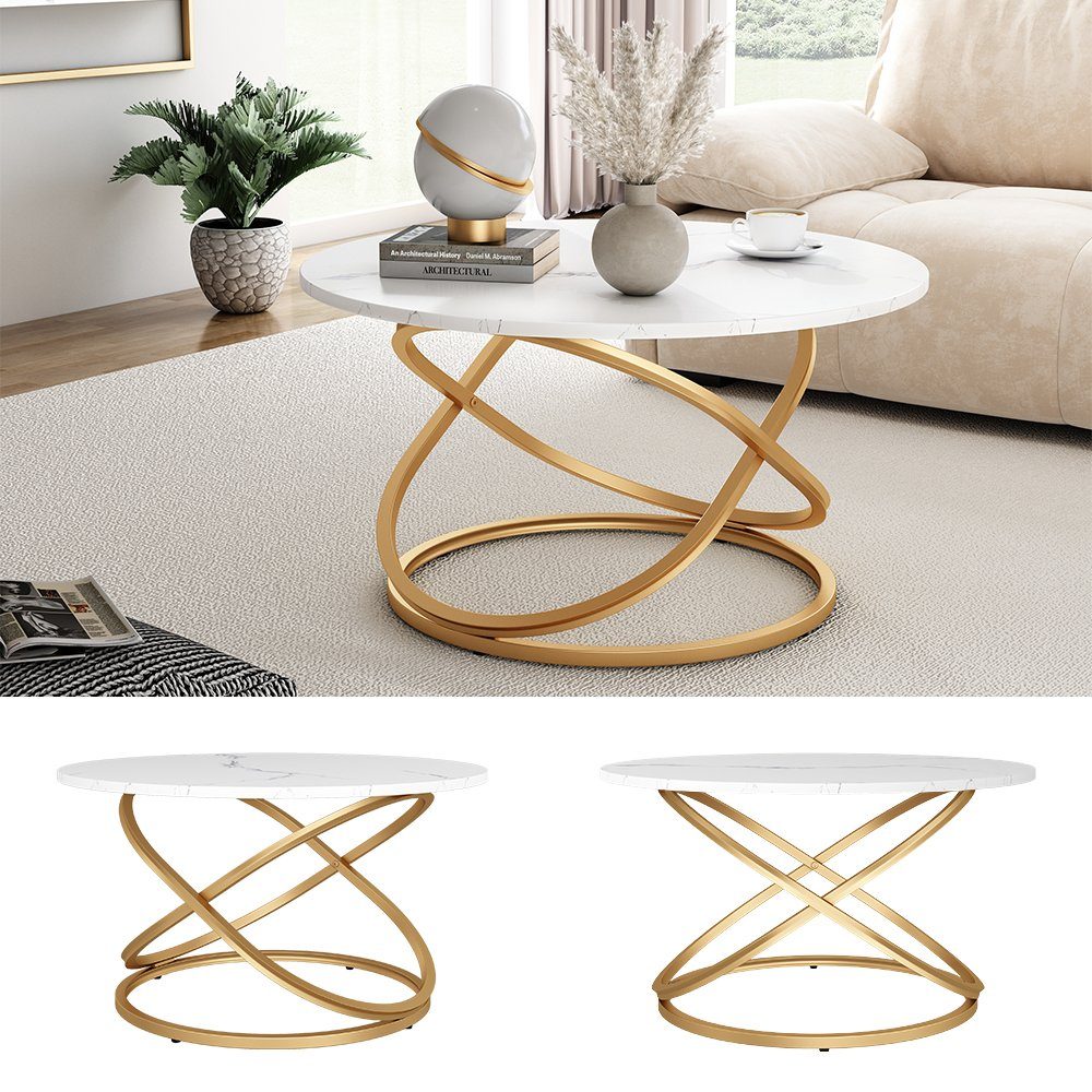 Vicco Couchtisch Calgary, Weiß/Gold, 79.5 x günstig online kaufen
