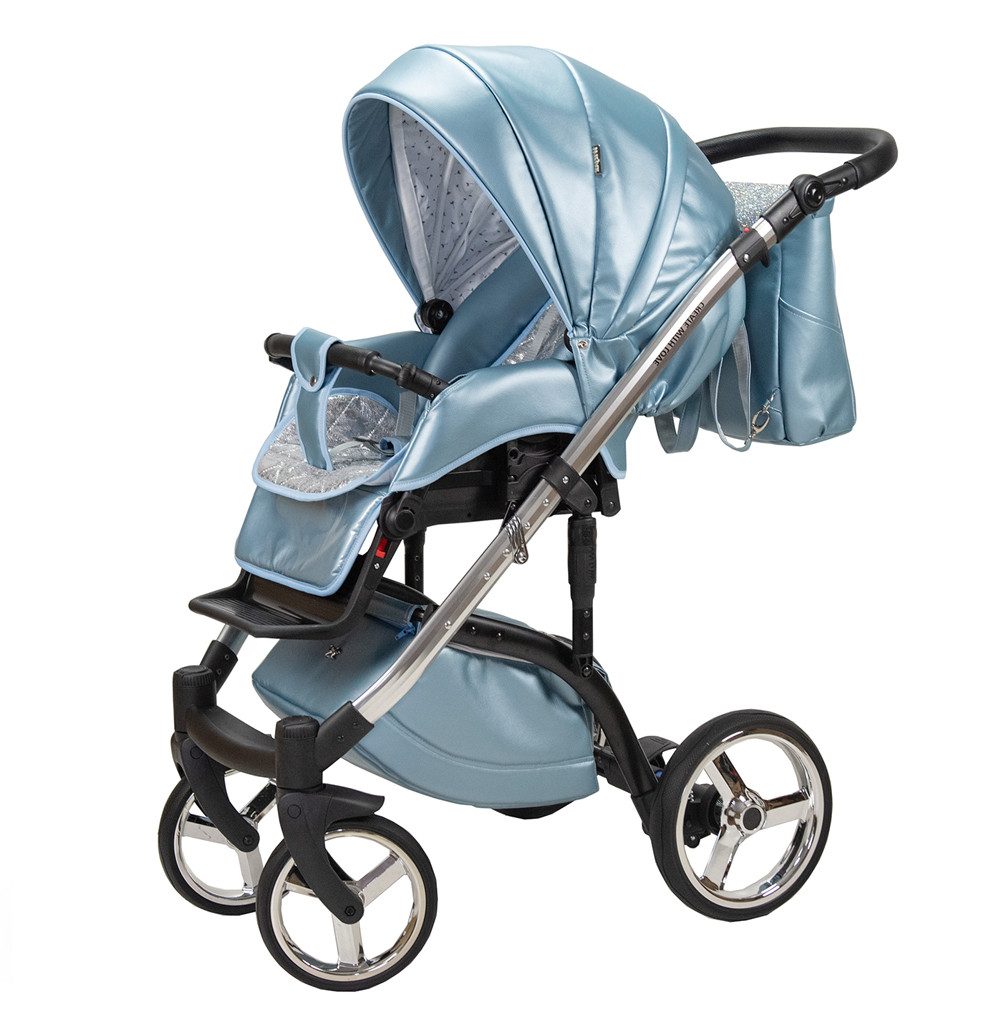BabyMerc Kombi-Kinderwagen Vip Lux 4 in 1 inkl. Sportsitz, Autositz und Zubehör in 21 Farben