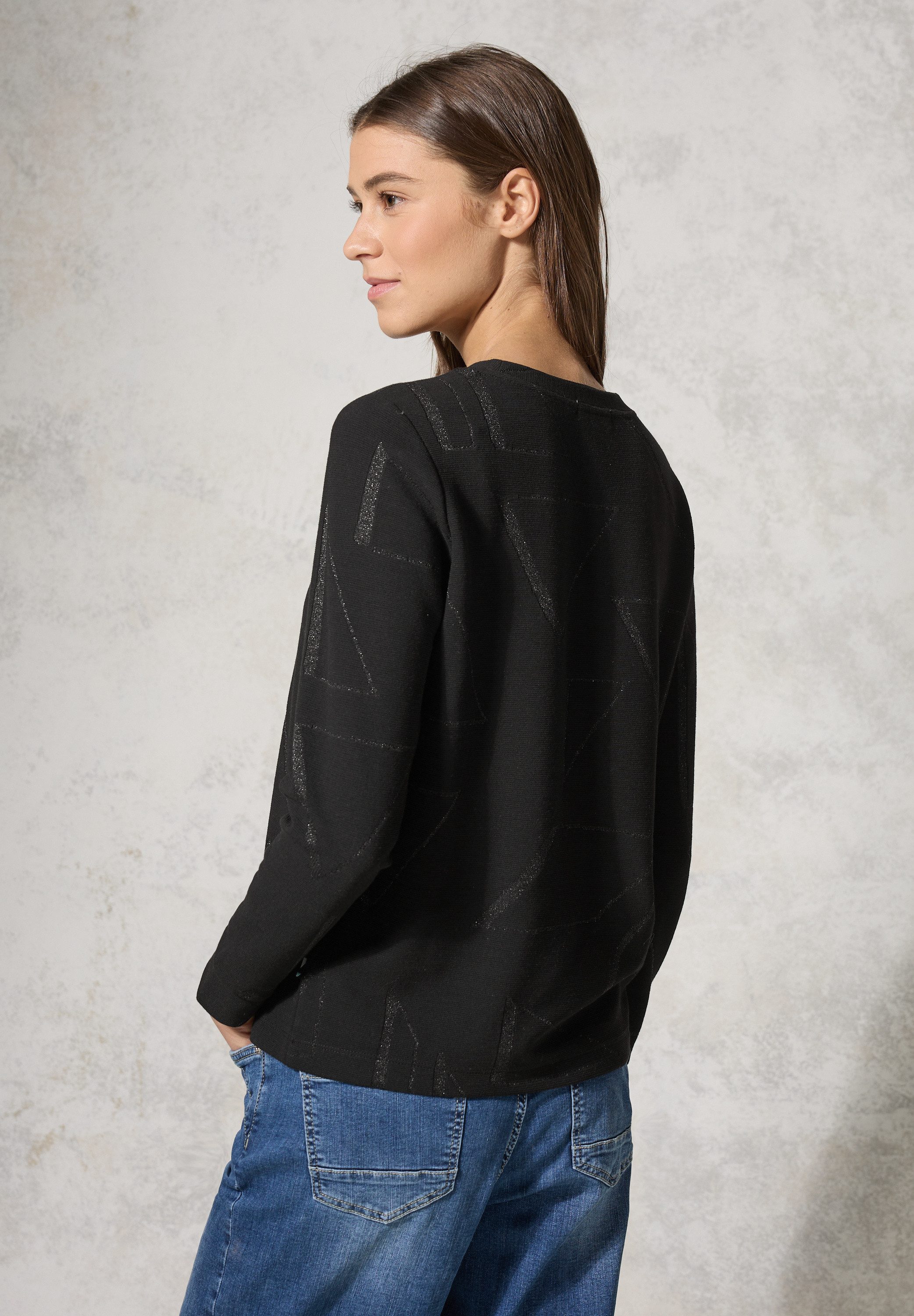 CECIL Langarmshirt mit Glitzer-Details günstig online kaufen