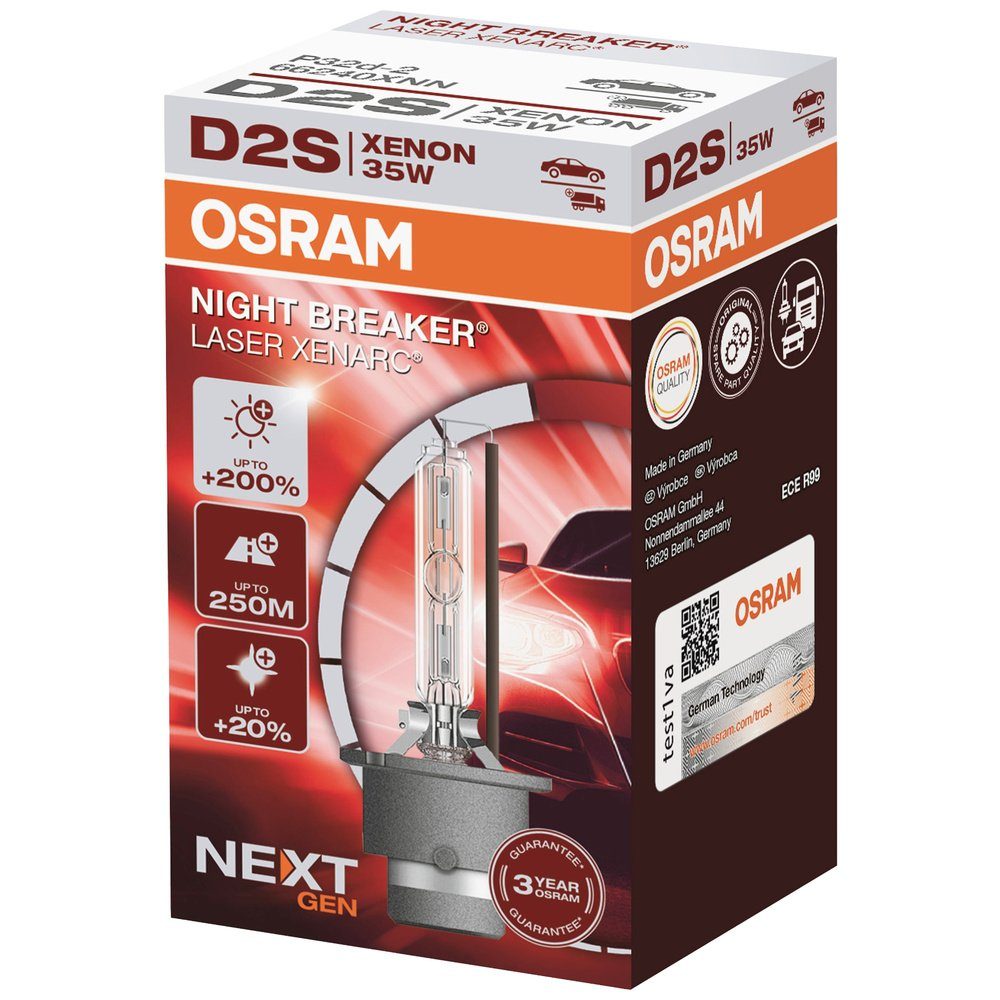 Breaker® KFZ-Ersatzleuchte Xenarc Leuchtmittel 66240XNN OSRAM Osram 35 Laser D2S Xenon Night W