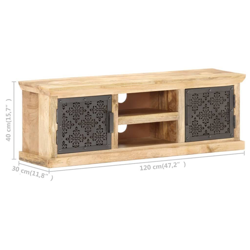 TV-Schrank TV-Schrank Massivholz mit cm vidaXL 120x30x40 Mango Stahltüren