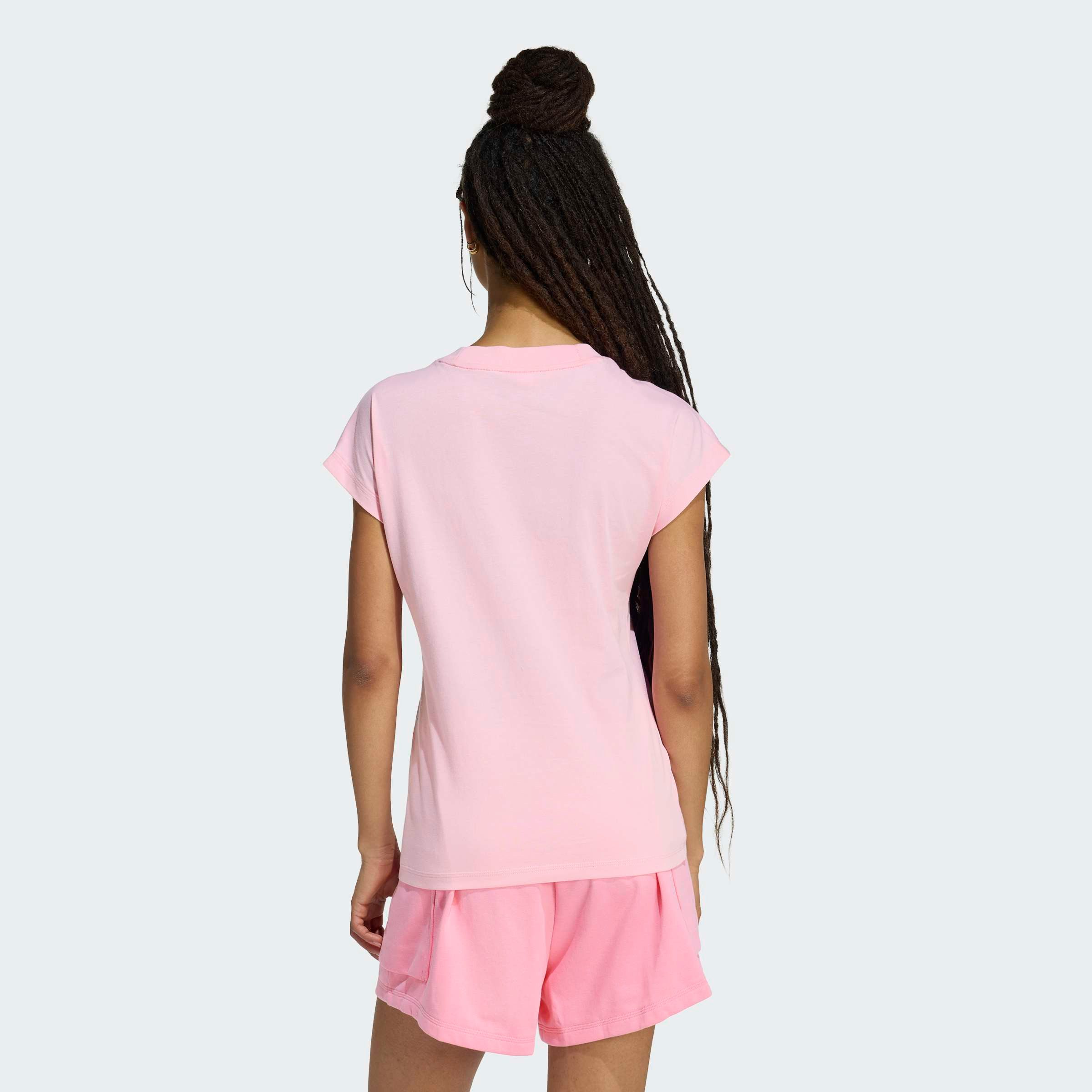 adidas Sportswear T-Shirt ESSENTIALS LINEAR COTTON sportlicher Stil, Kurzarm, ohne Verschluss, aus Baumwolle