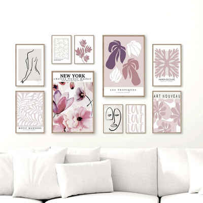 homestyle-accessoires Poster Bilder Set Wandbilder NEW YORK FLOWER MARKET DIN A3/A4/A5, (10 St), Ohne Bilderrahmen