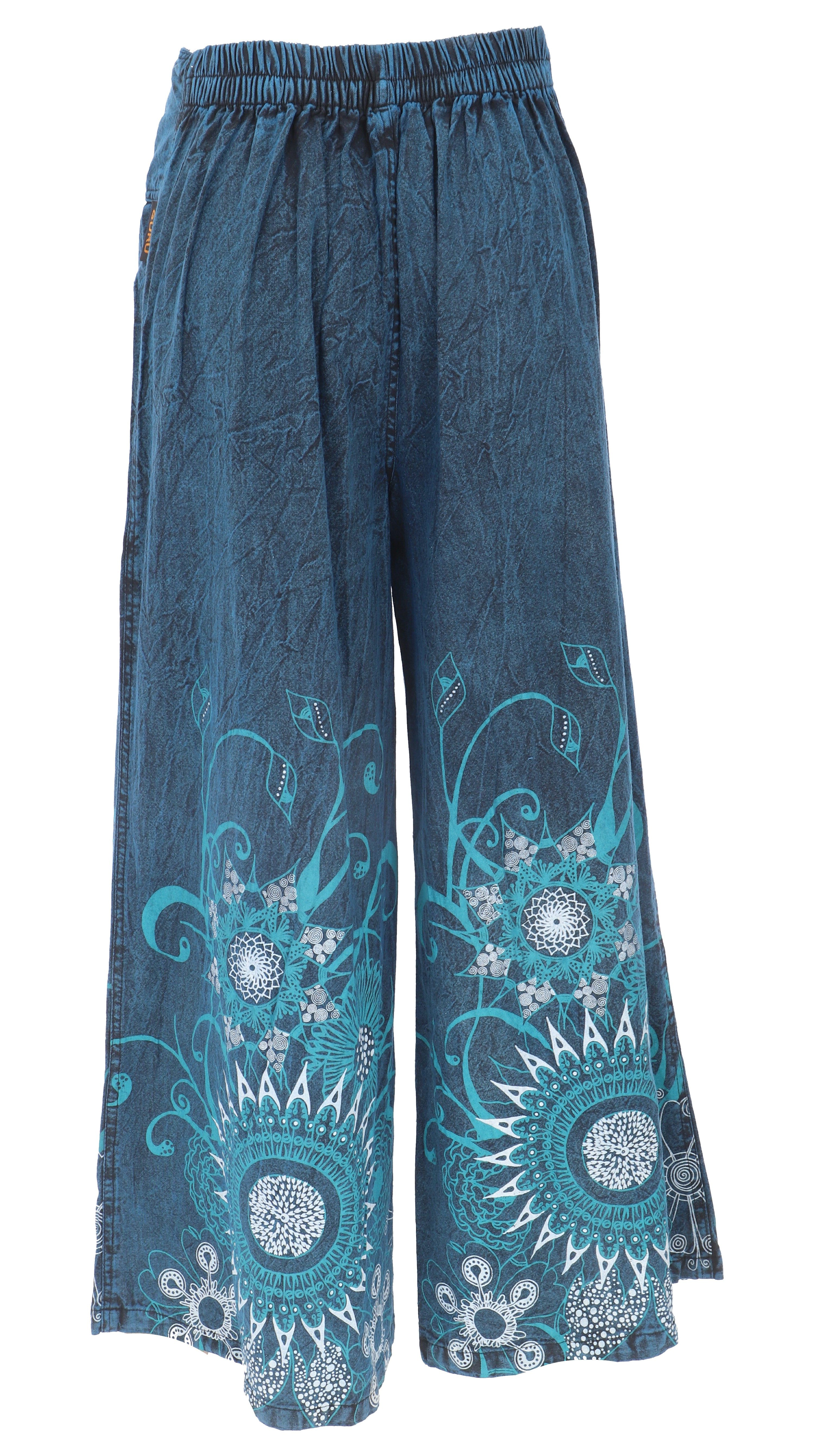 Guru-Shop Relaxhose Palazzohose, Boho Flower Power Baumwollhose,.. alternative Bekleidung – Bild 5 von 5