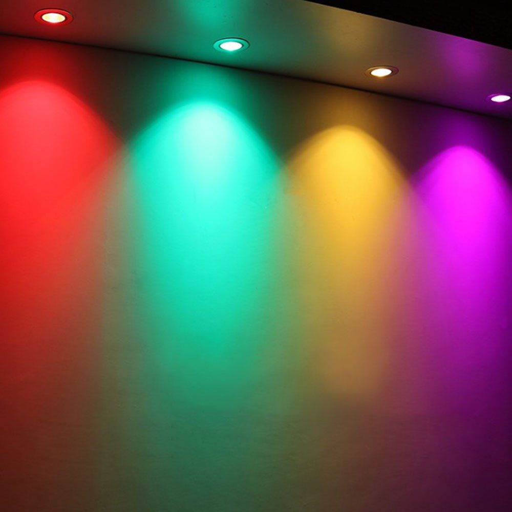Rosnek LED Einbaustrahler 3W, Fernbedienung, Bühne, Party Farben, 16 Wohnzimmer Flure Für RGB, Indoor Deko