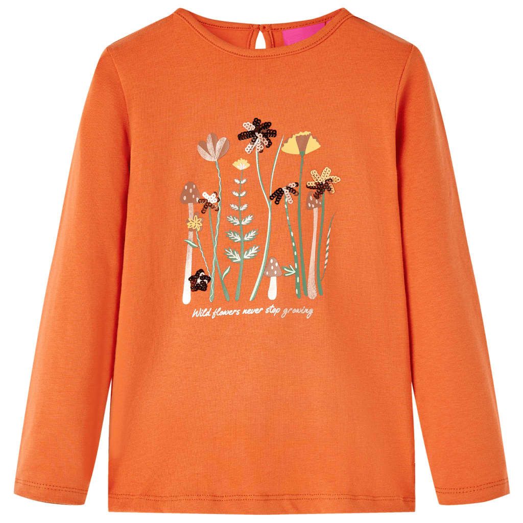 Langarmshirt Kinder-Langarmshirt Dunkelorange 92