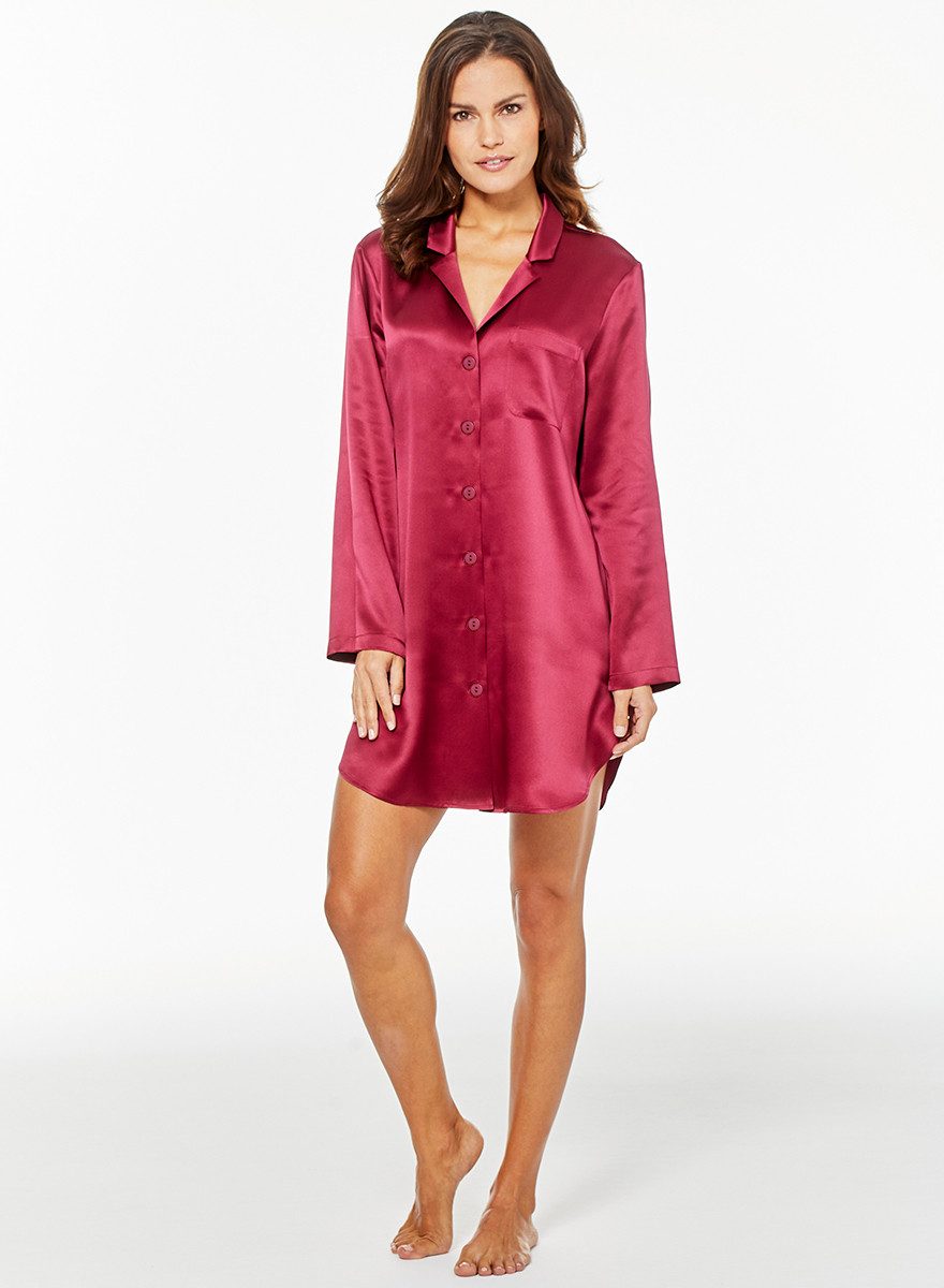 Jadee Sleepshirt Stella aus reiner Seide Unifarben