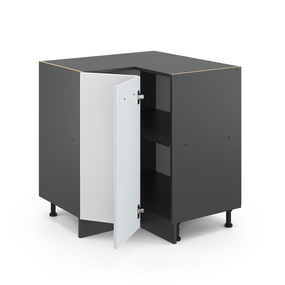 Vicco Eckunterschrank R-Line, Weiß Hochglanz/Anthrazit, 75.6 günstig online kaufen
