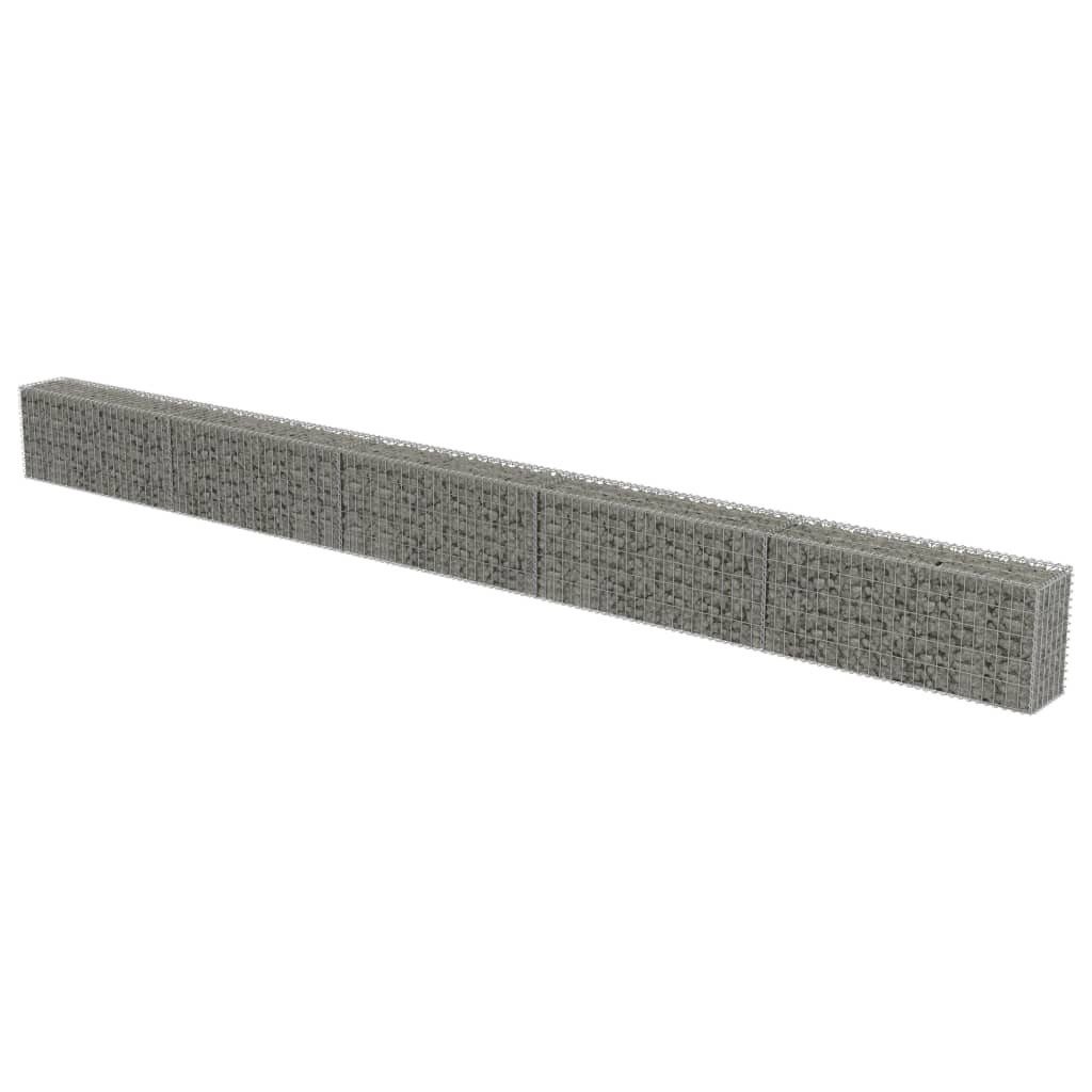 Gartentor Gabionenwand mit Abdeckung Verzinkter Stahl 6003050 cm