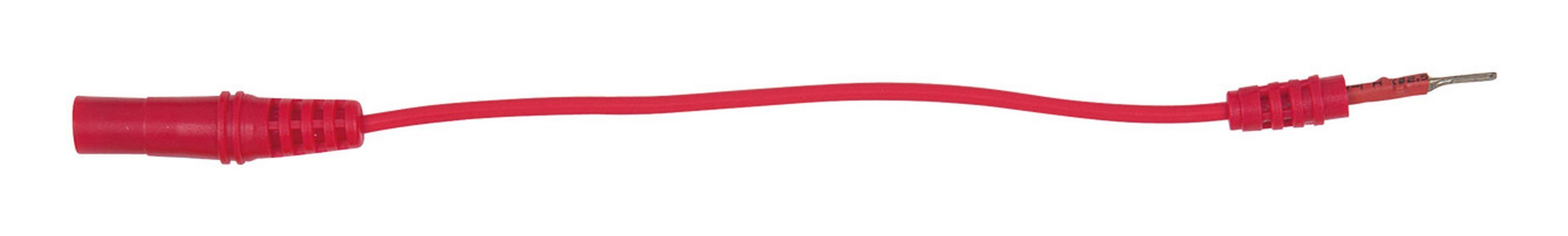 KS Tools Multimeter, 4 mm Eingangsbuchse auf 1,2 mm Prüfadapterstecker flach (rot)