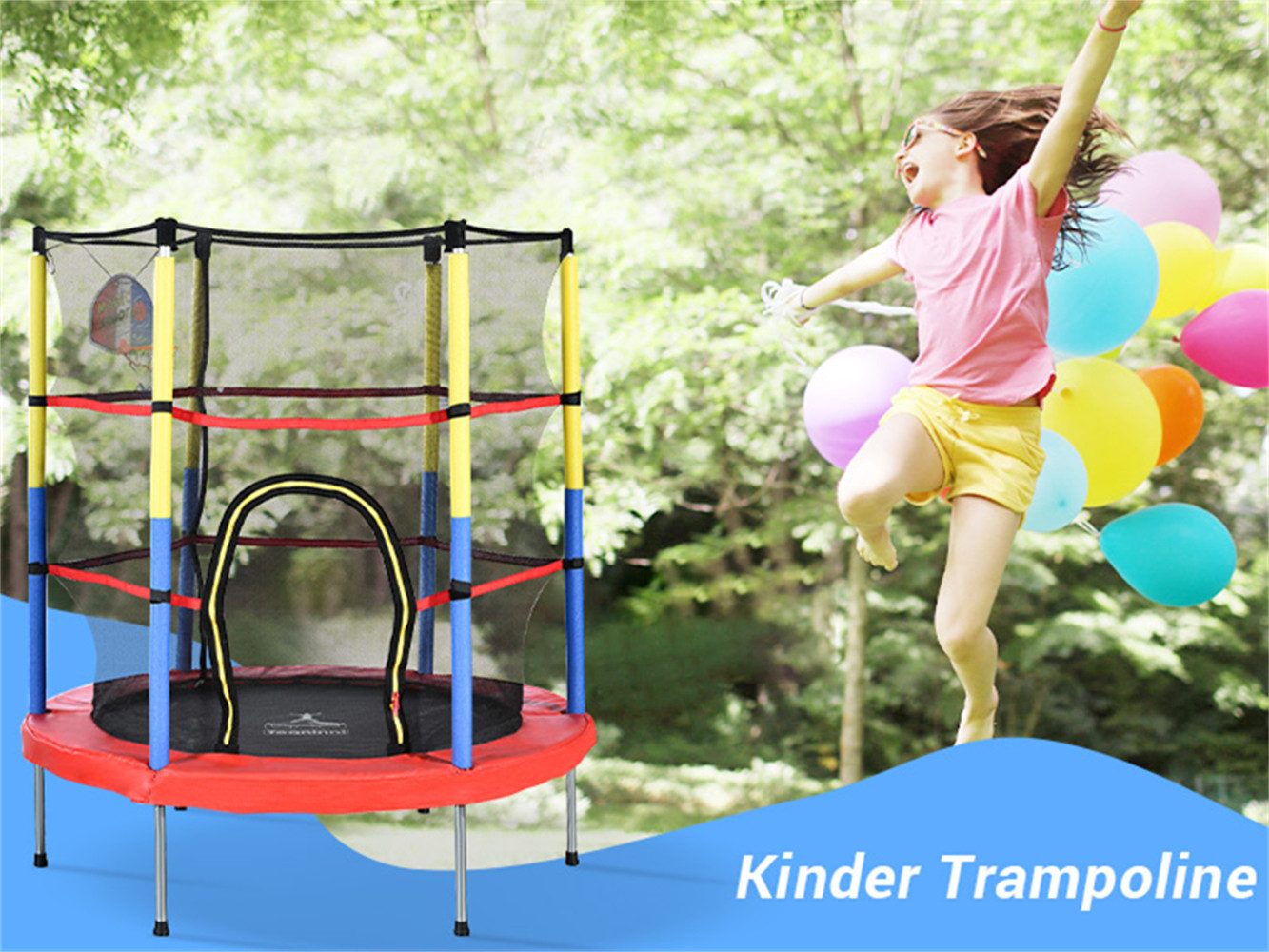 Gartentrampolin Kinder Trampolin mit Basketballkorb Trampolin für Geburtstag