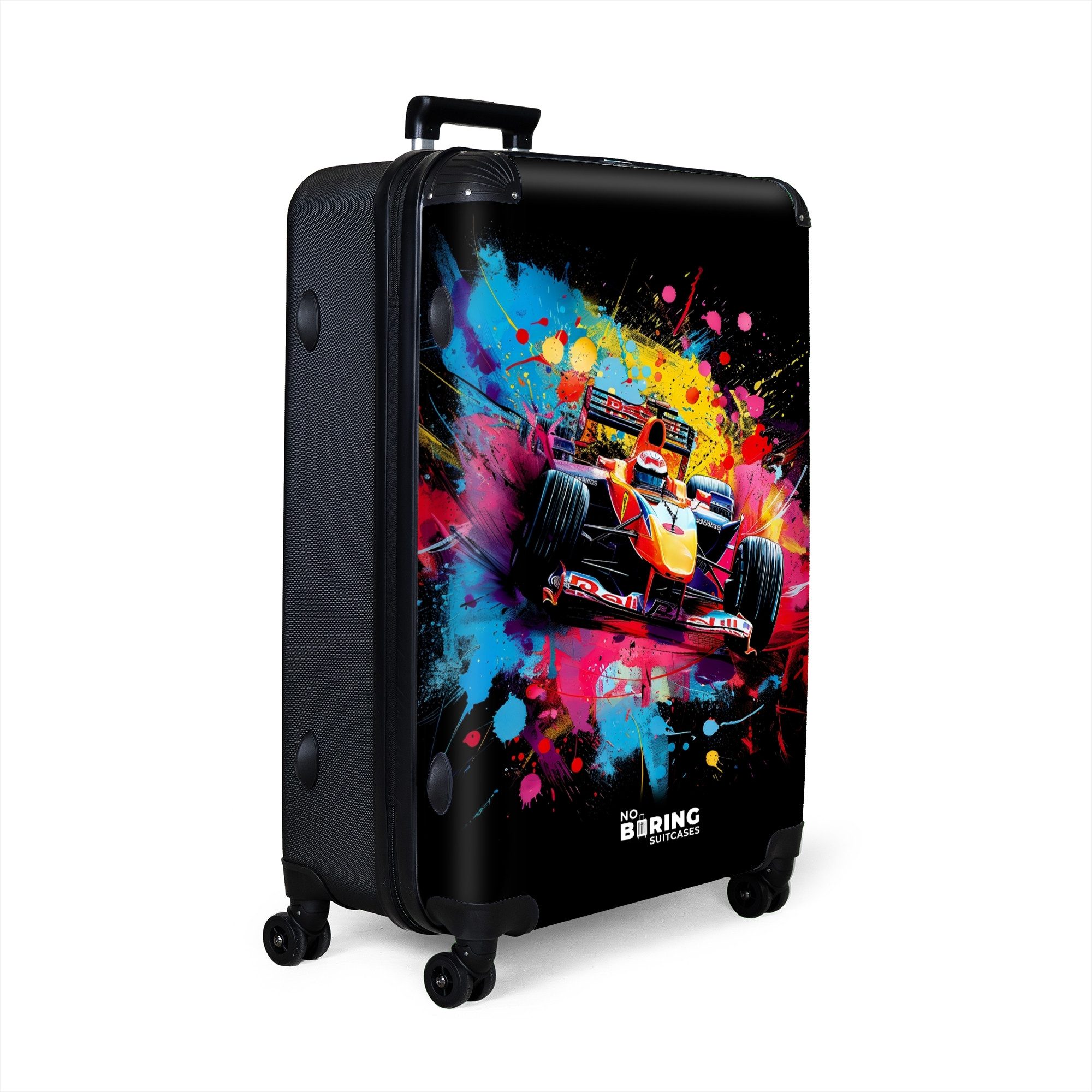 NoBoringSuitcases.com© Hartschalen-Trolley Formel-1-Auto mit Graffiti 77 günstig online kaufen