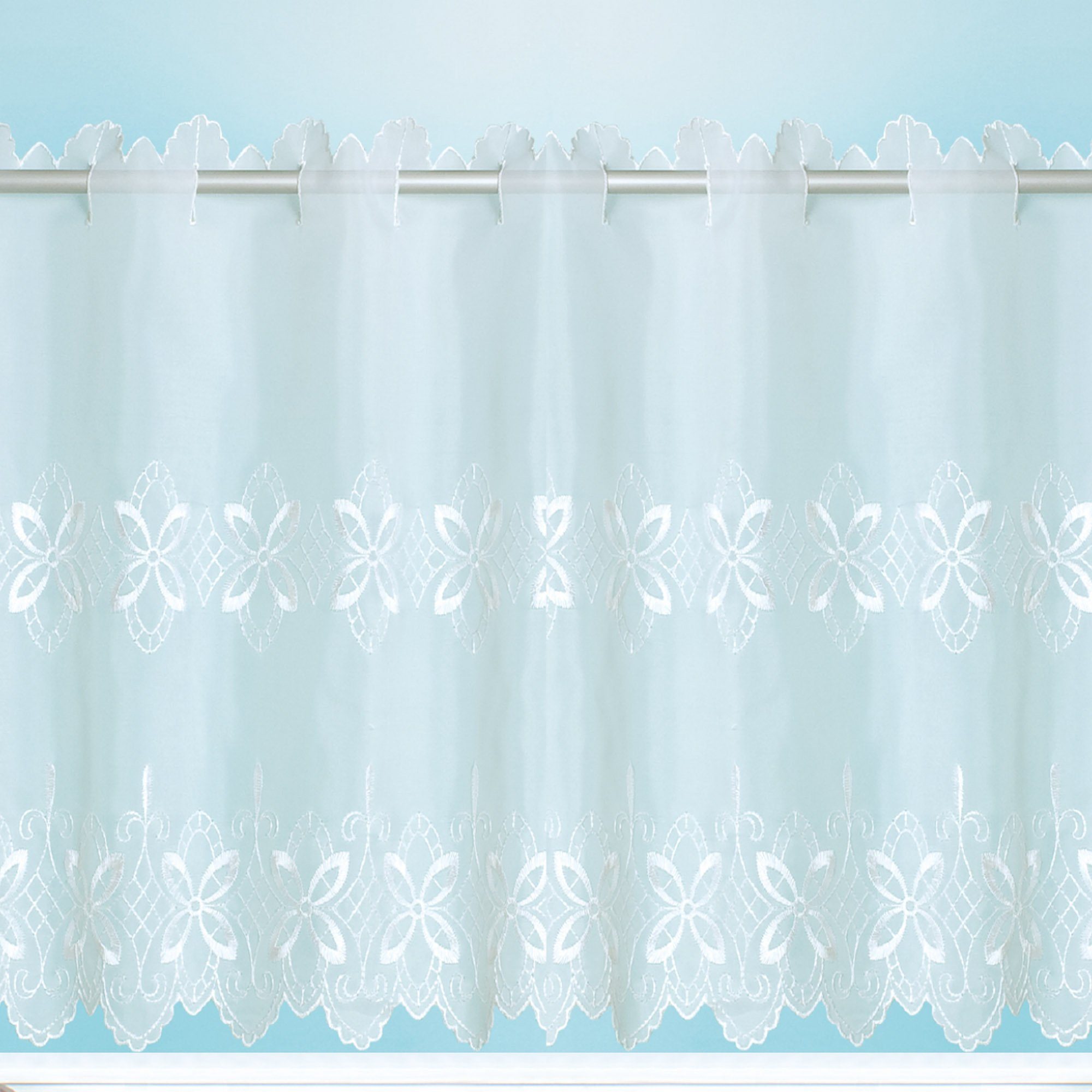 Bestlivings Bistrogardine Anja Blumen Ornament 45 cm x 155 cm günstig online kaufen