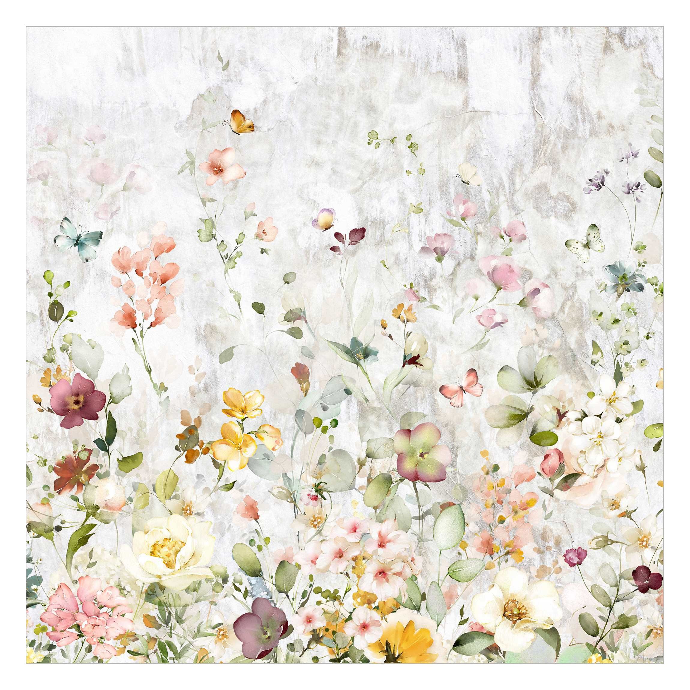 Bilderdepot24 Fototapete Aquarell Blüten weißer Shabby günstig online kaufen