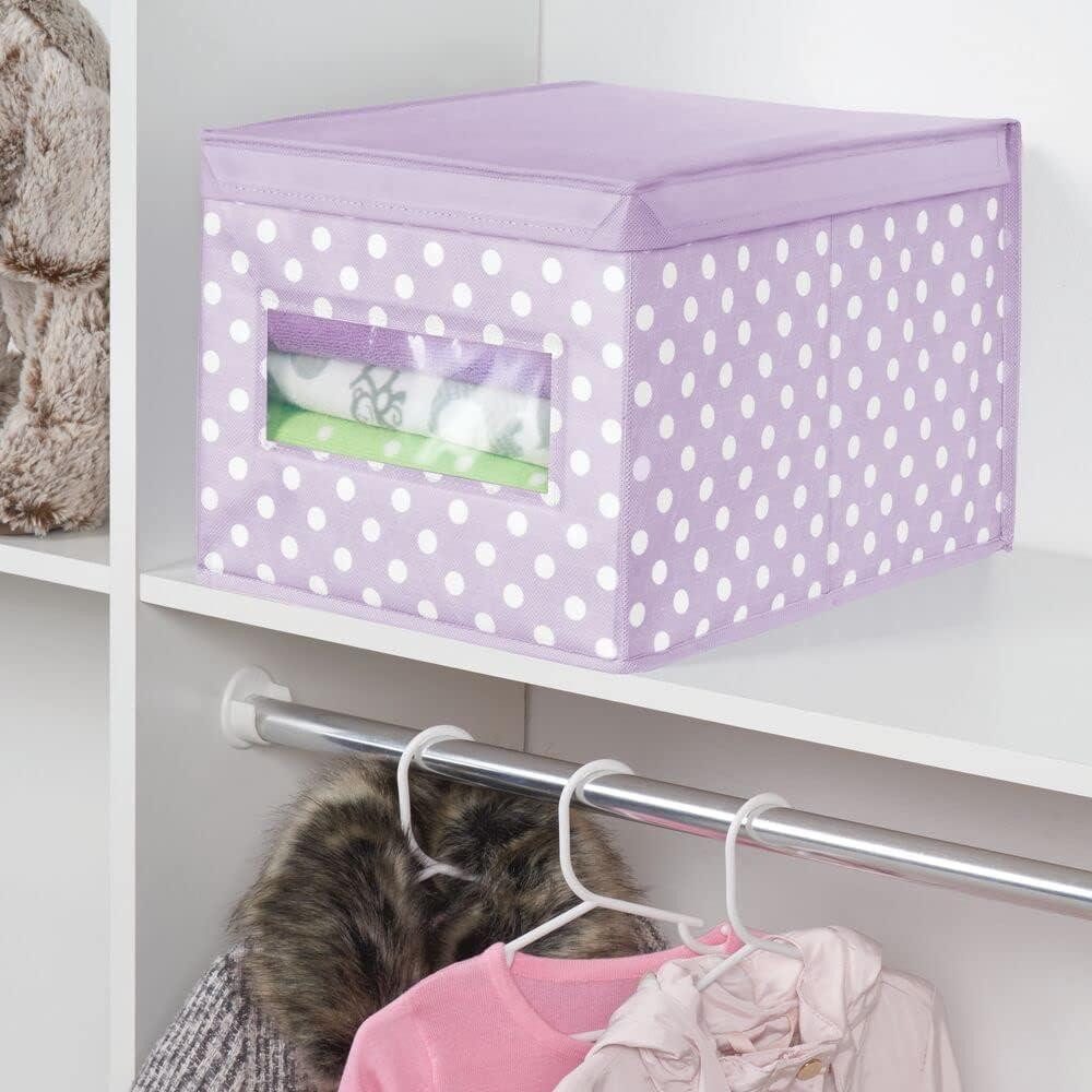 mDesign Aufbewahrungssystem Aufbewahrungsbox Stoffbox mDesign Deckel + Sichtfenster 6er Set viol