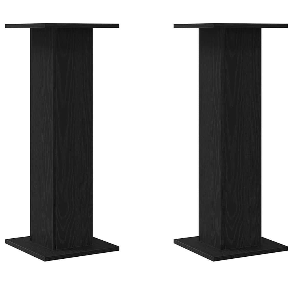 vidaXL Blumenständer Pflanzenständer 2 pcs Schwarz Eichen-Optik 30 x 30 x 80 cm (2 St)