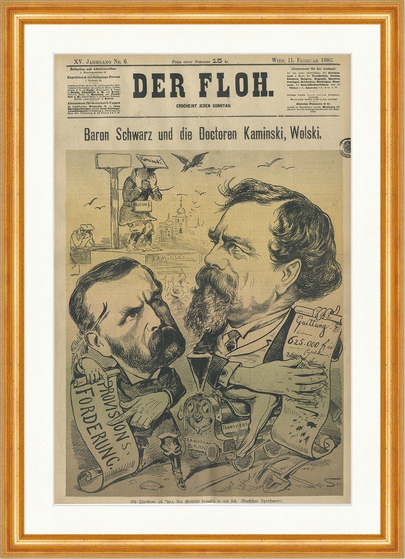 Kunstdruck Baron Schwarz und die Doctoren Kaminski Wolski Korrupt Holzstich  Der F, (1 St)