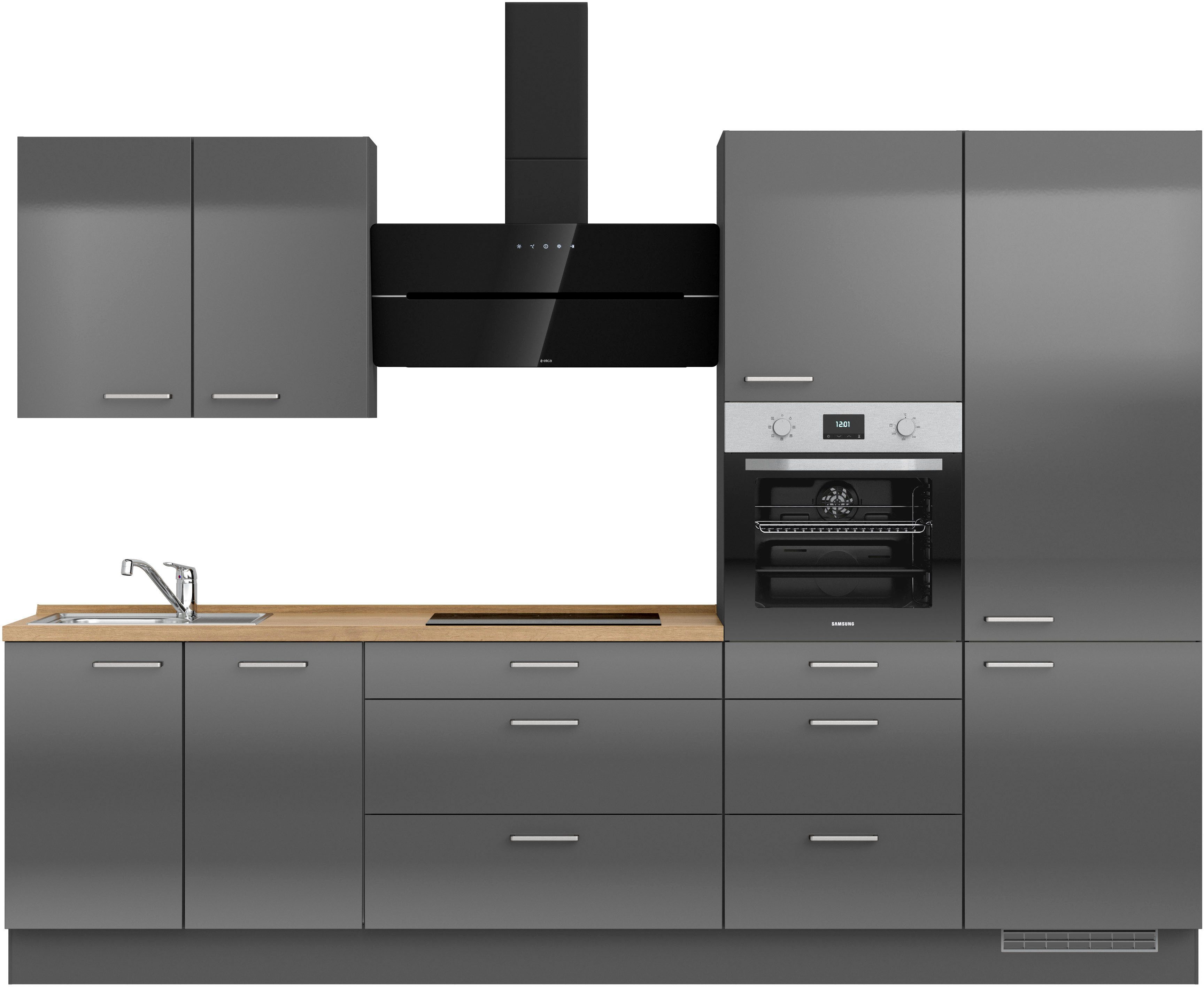 nobilia® Кухниzeile "Flash II", vormontiert, Ausrichtung wählbar, Breite 300 cm, wahlw. mit E-Geräten