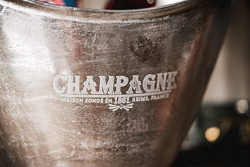 MichaelNoll Wein- und Sektkühler Champagnerkühler Champagnerschale Flaschenkühler Sektkühler Weinkühler aus Metall, Party Getränkekühler, Aluminium Silber XL Champagne 36,5 cm