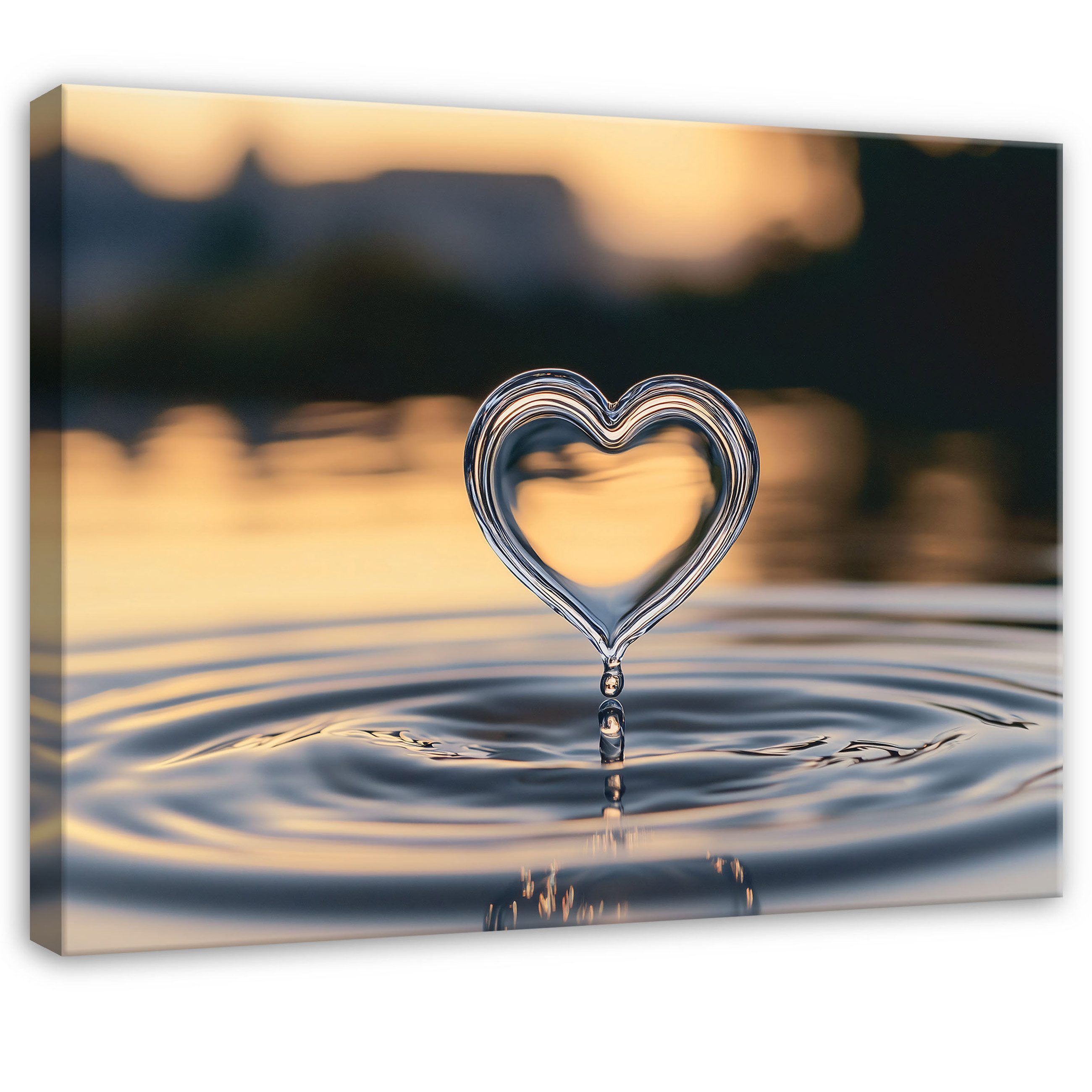 Wallarena Leinwandbild Abstrakt Herz Wasser Modern Wandbilder Wand Deko XXL günstig online kaufen