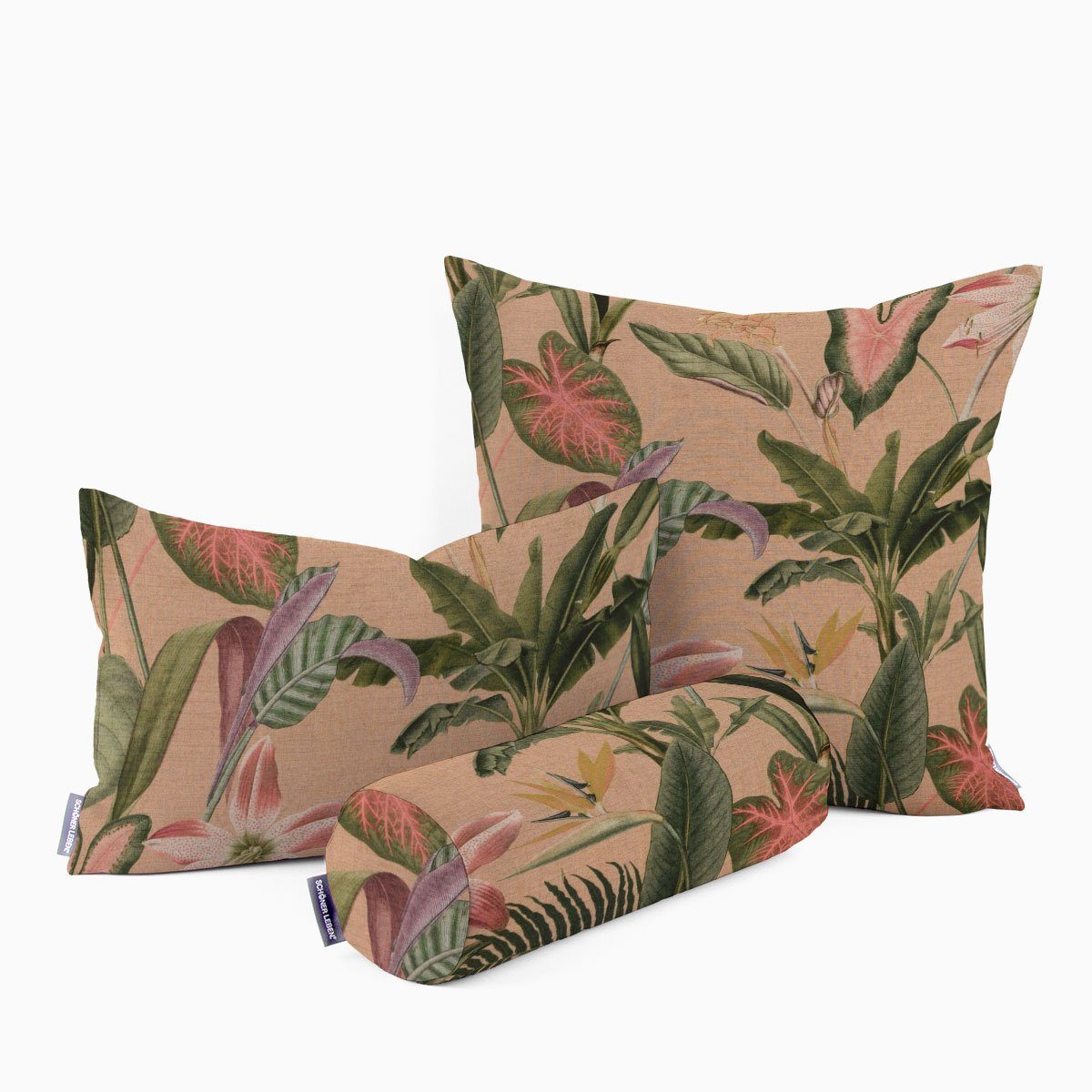 SCHÖNER LEBEN. Dekokissen SCHÖNER LEBEN. Kissenhülle Outdoor Romantic Botanic Exotik Blumen bei