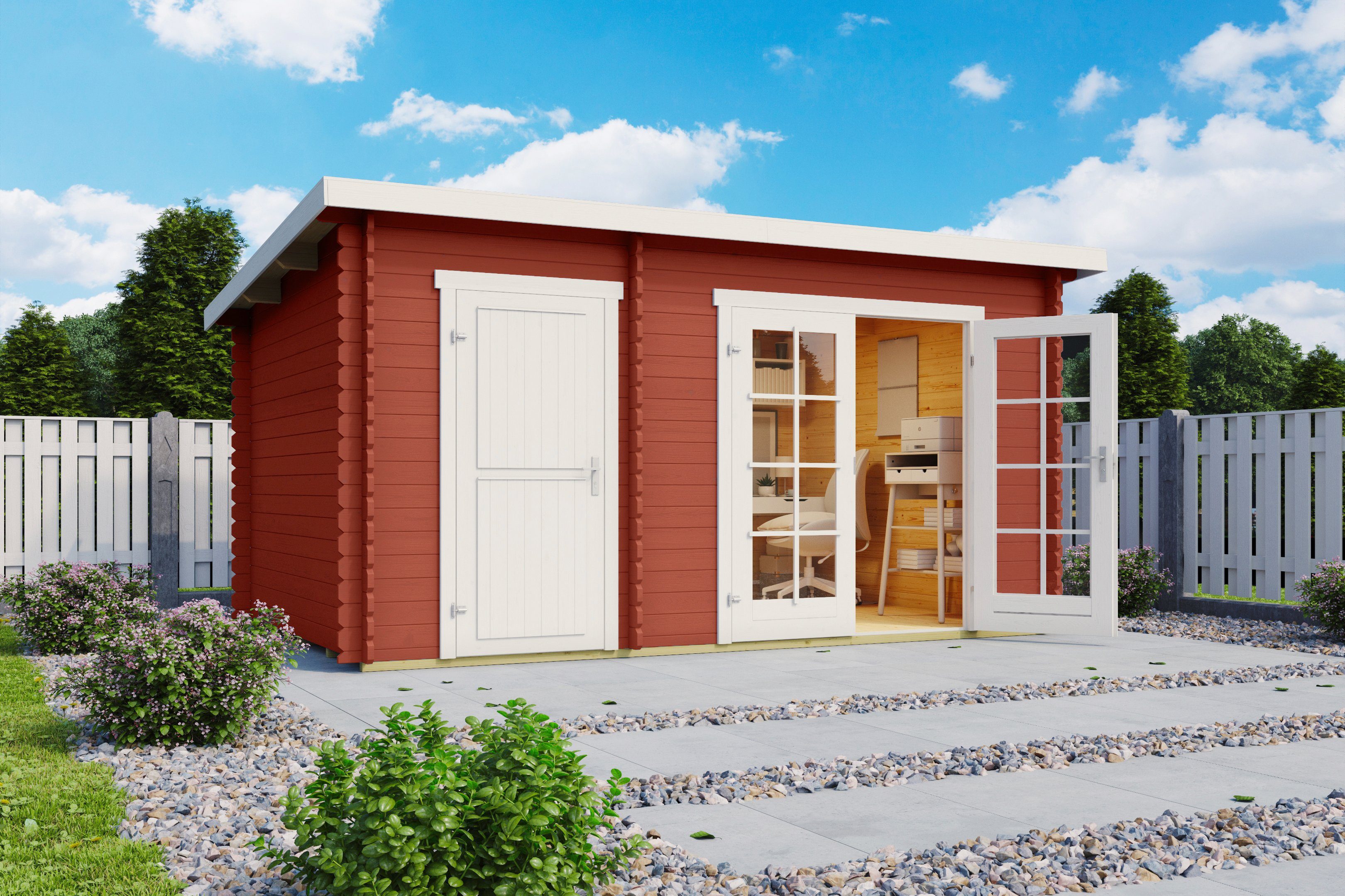 LASITA MAJA Gartenhaus Belmont 1, BxT: 400x270 cm, Blockbohlenhaus 28mm, 2-Raum