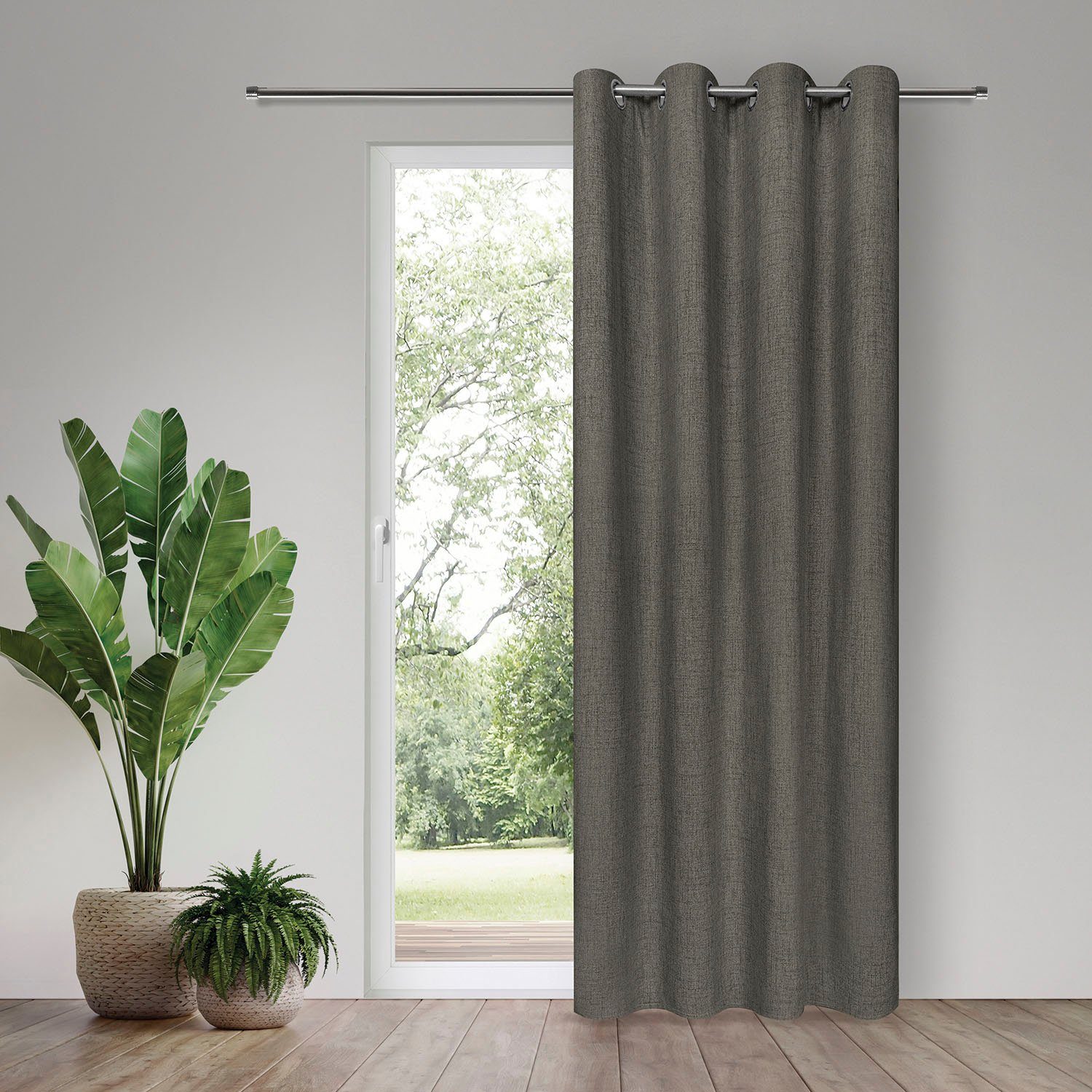 Gerster Vorhang Ranka (1 St), Ösen, verdunkelnd, Wirkware, Verdunkelnder Ösenschal "Ranka"