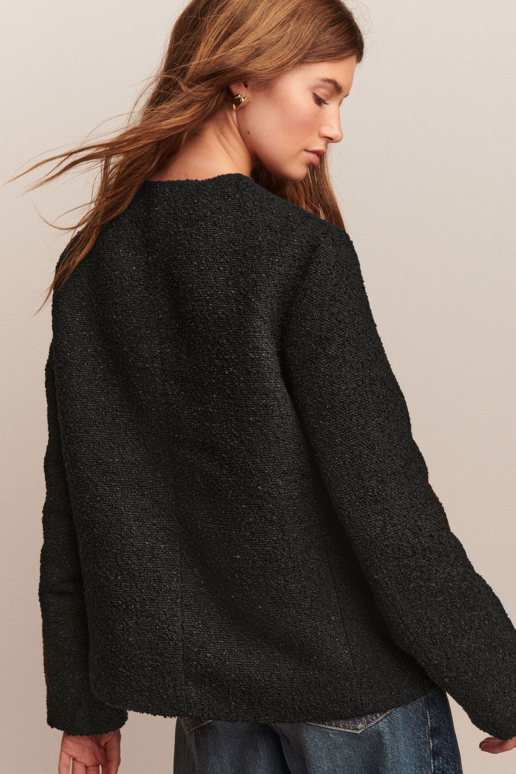 Next Jackenblazer Lange Bouclé-Jacke (1-tlg) günstig online kaufen