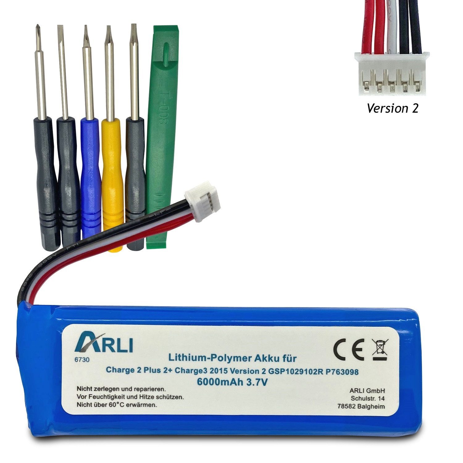 ARLI Akku passend für JBL Charge 2 Plus 2+ Charge 3 2015 Version 2 Akku (1 St)
