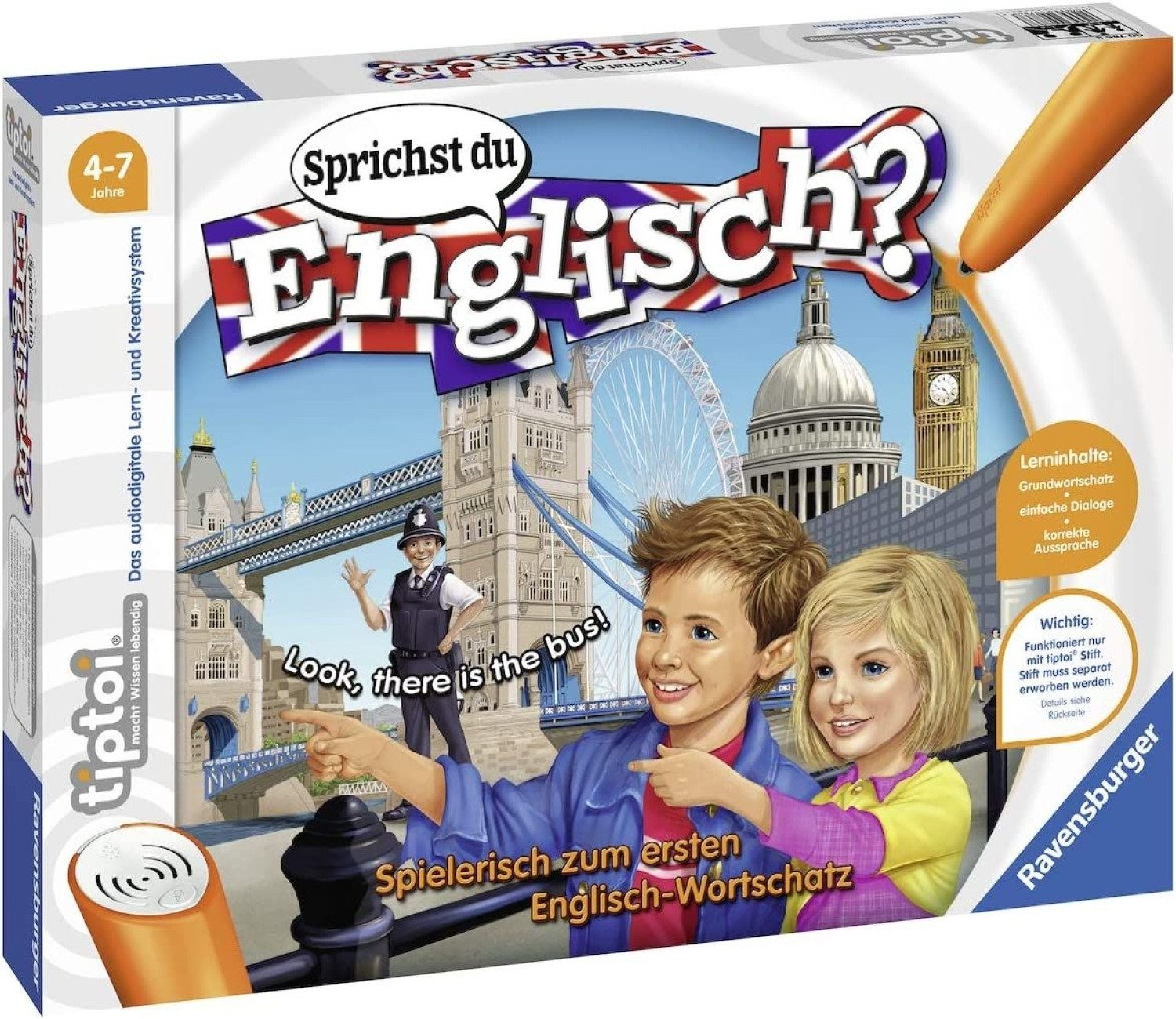 Ravensburger Lernspielzeug Ravensburger tiptoi 00786 - Sprichst du Englisch? Spiel, ab 4 Jahren, (ohne Stift)