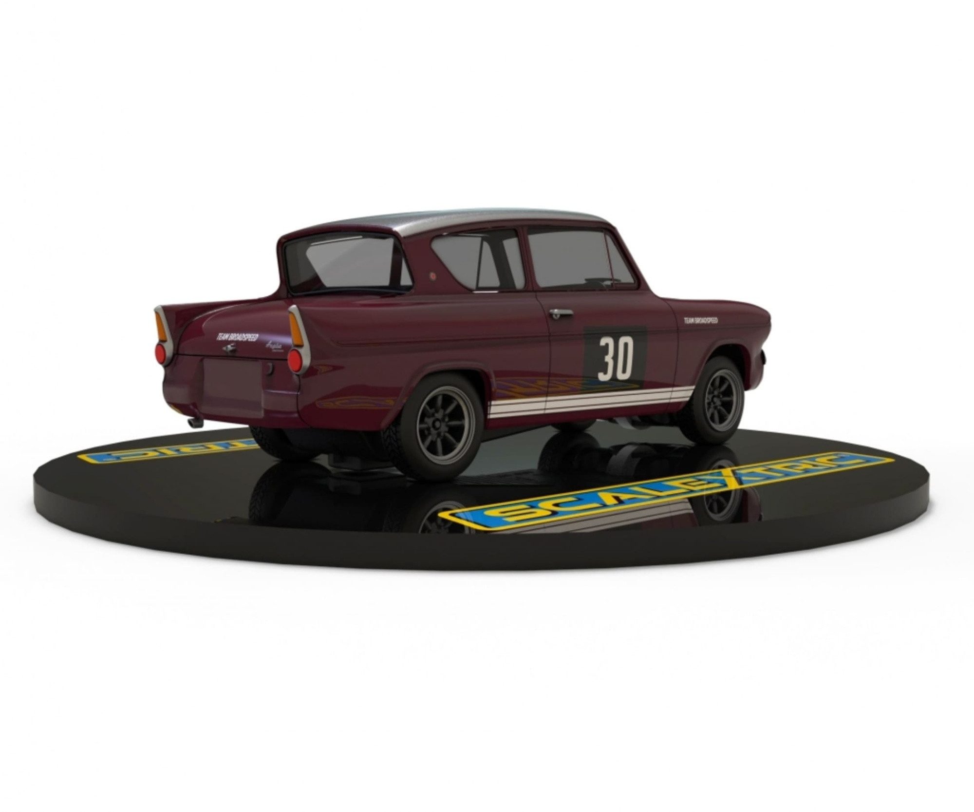 Scalextric Rennbahn-Auto Scalextric 1:32 Ford Anglia 105E Broadsp Slotcar - Rennbahnauto