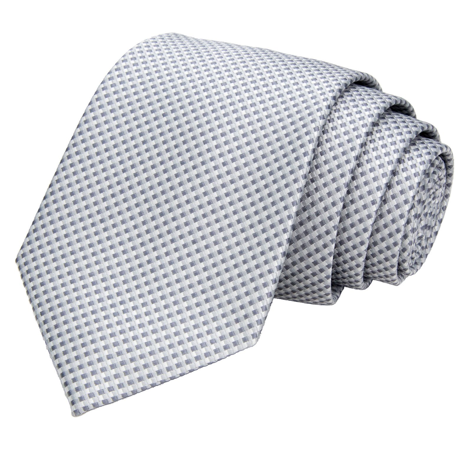 GASSANI Krawatte Karo Hochzeitskrawatte Tuch Festlich Schmal, Herren-Schlips Business (Set, 3-St., Manschettenknöpfe, Krawattenset, mit Einstecktuch) Kariert, Gepunktet, Punkte, Dots, Tupfen, Grid Struktur, Seide-Touch