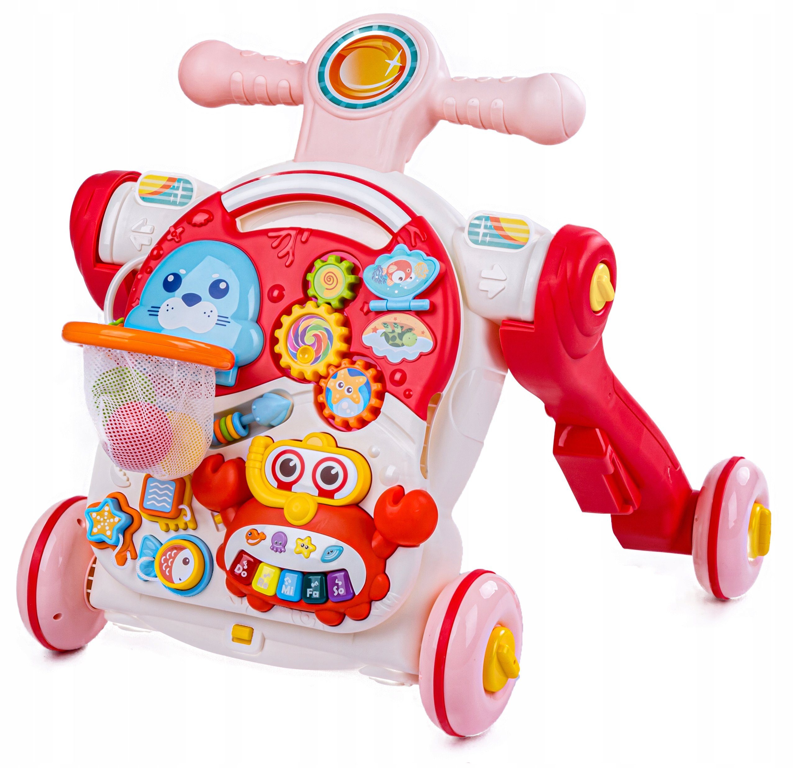 Lauflernwagen Spieltisch,ab COIL Lernspielzeug, Babywalker Rosa Monaten 5in1, 12