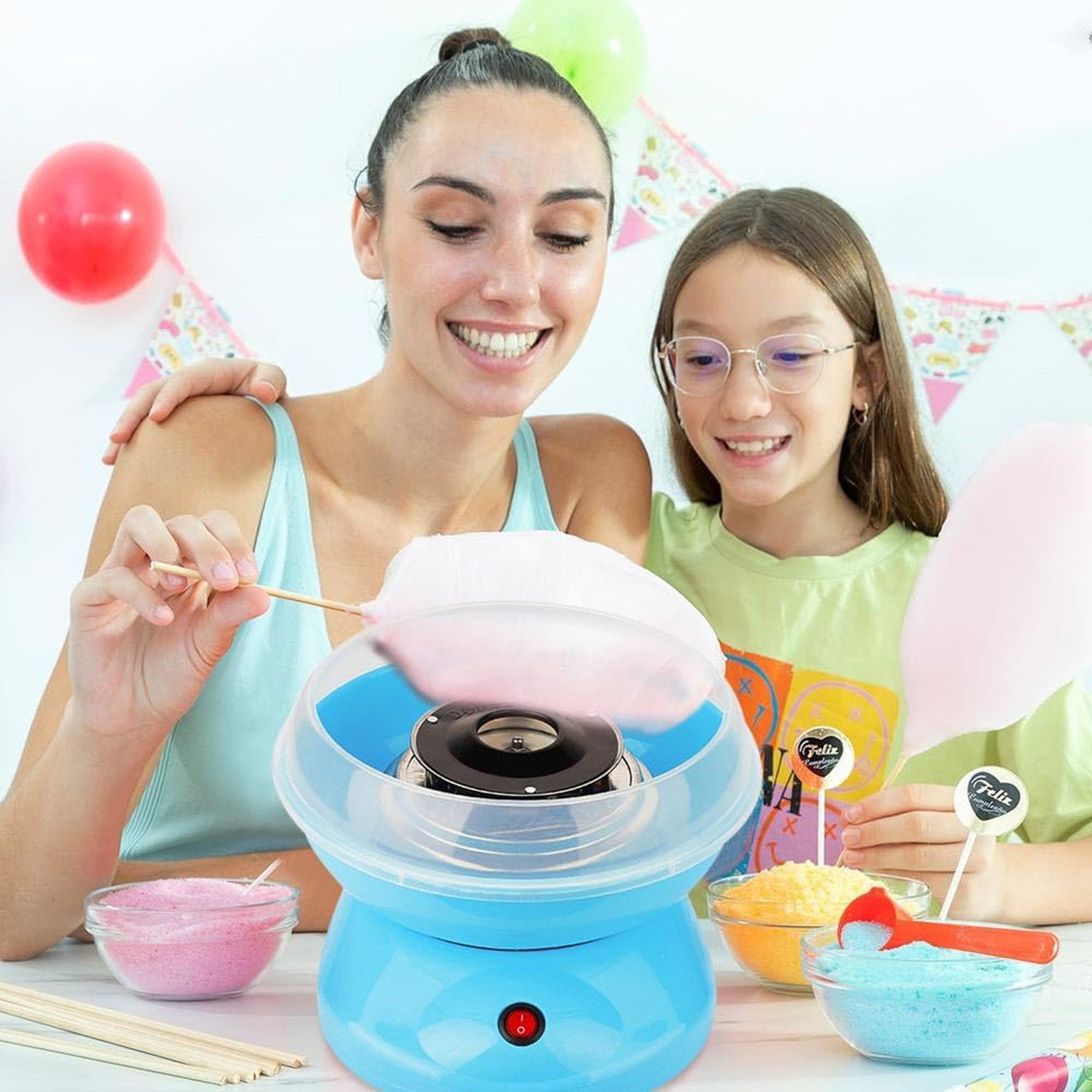 ibettertec Zuckerwattemaschine Zuckerwattemaschine, Heim Zuckerwattemaschine, Gerät für Zuckerwatte, einfache Bedienung, schnelle Herstellung von Zuckerwatte