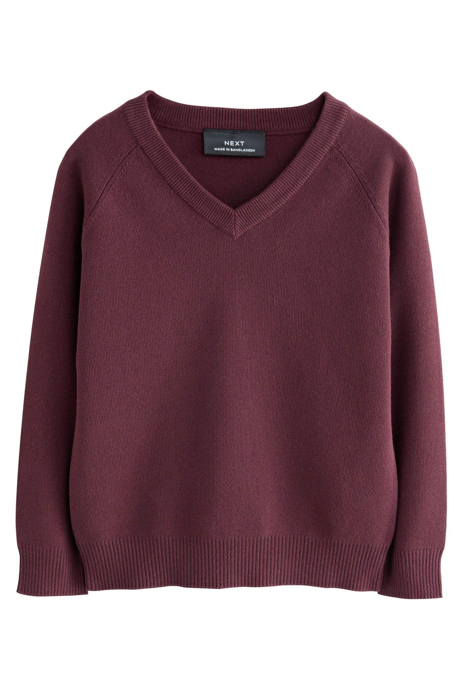 V-Ausschnitt-Pullover Schul-Strickpullover mit V-Ausschnitt