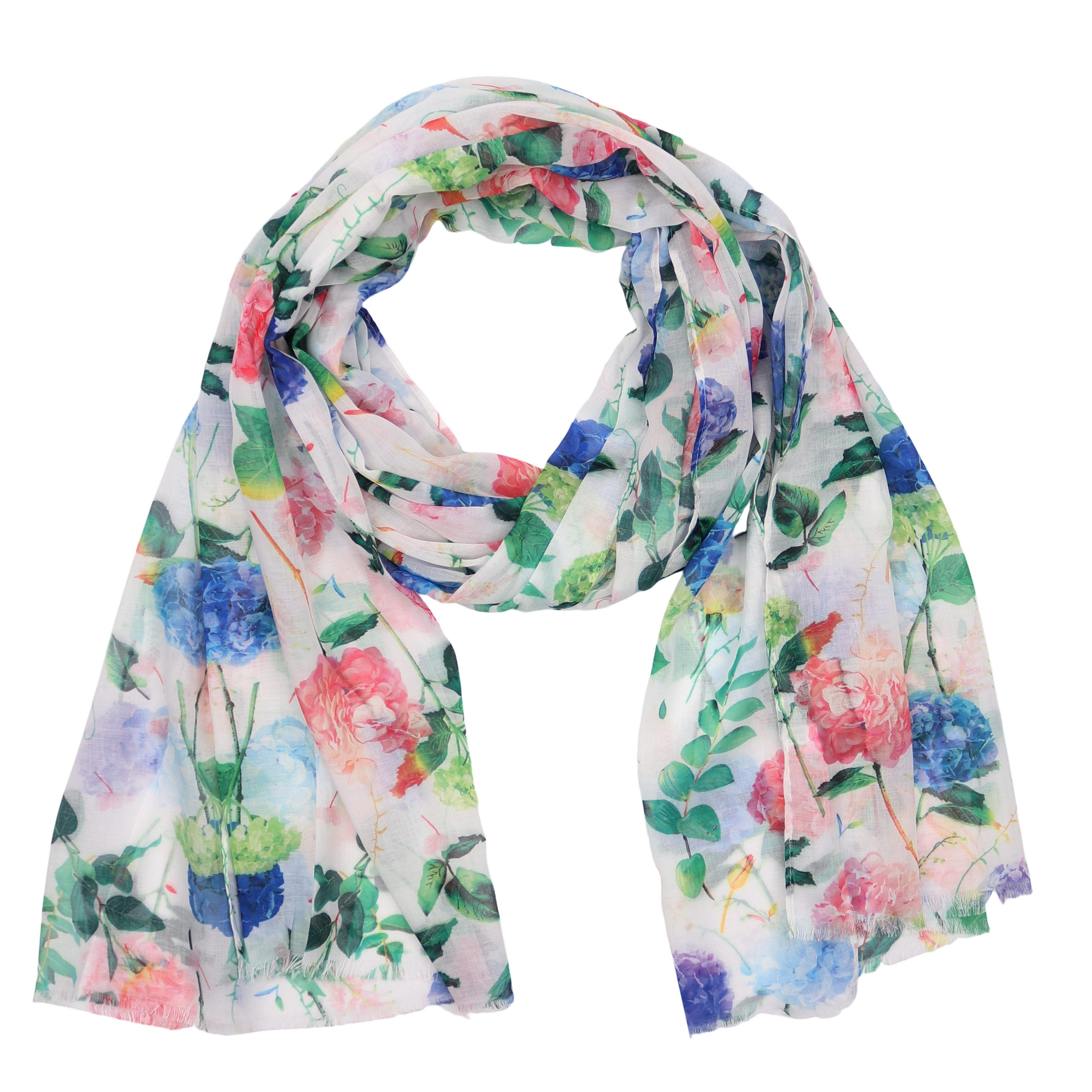 MIRROSI Modeschal Weicher & Leicht Großes Schal, ca.75x180cm, Bunt Print Rosen, (aus 100% Viskose, Atemberaubende Designs), Damen Halstuch Stola ideal für Frühling, Sommer und Herbst