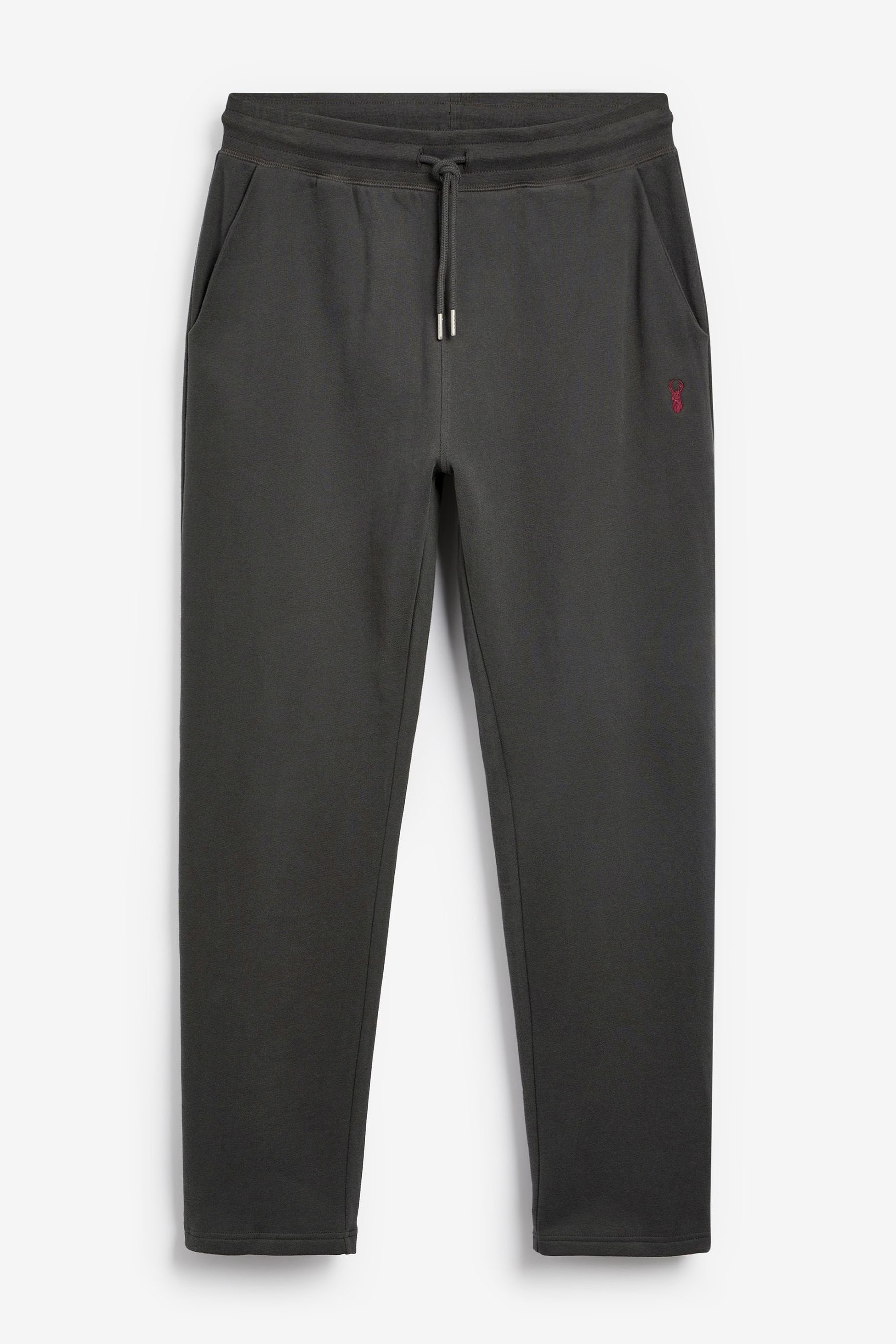 Next Jogginghose Loungewear – Jogginghose ohne Bündchen (1-tlg) Charcoal Grey With Stag Logo