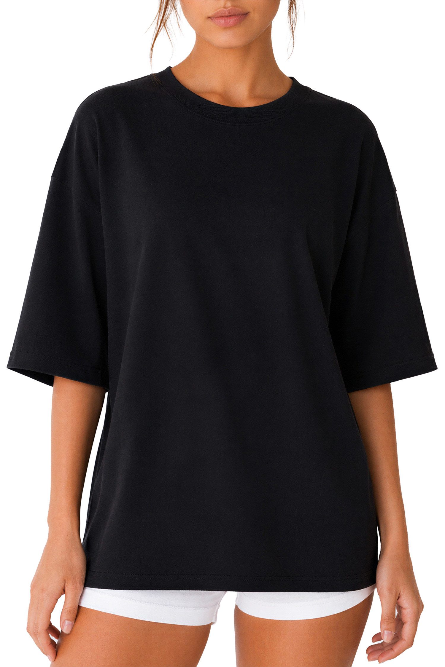 Reichstadt Oversize-Shirt Damen Oversized Kurzarmshirt 25RSW070 Fließendes Baumwolljersey für einen leichten Fall