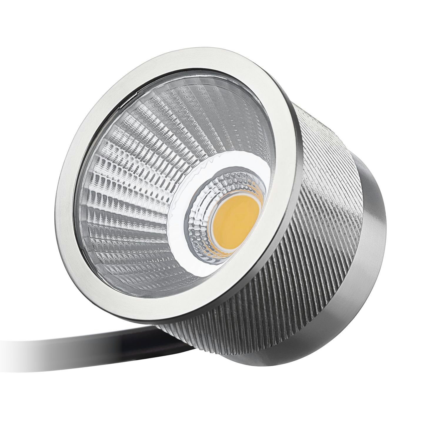 LEDANDO LED Einbaustrahler 3er IP44 mit LED Einbaustrahler Set aluminium extra in flach gebürstet