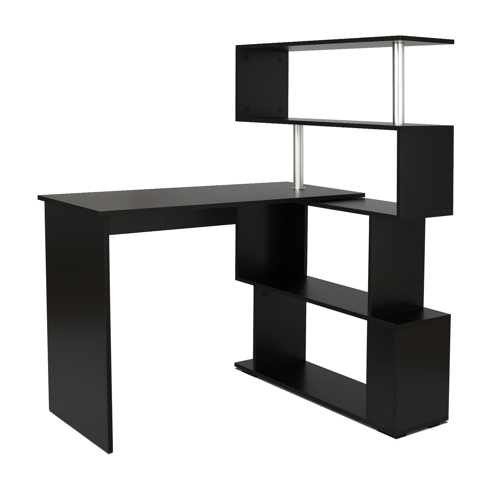 Mondeer Eckschreibtisch Schreibtisch, mit 360 Grad Drehbarem Bücherregal 15 günstig online kaufen