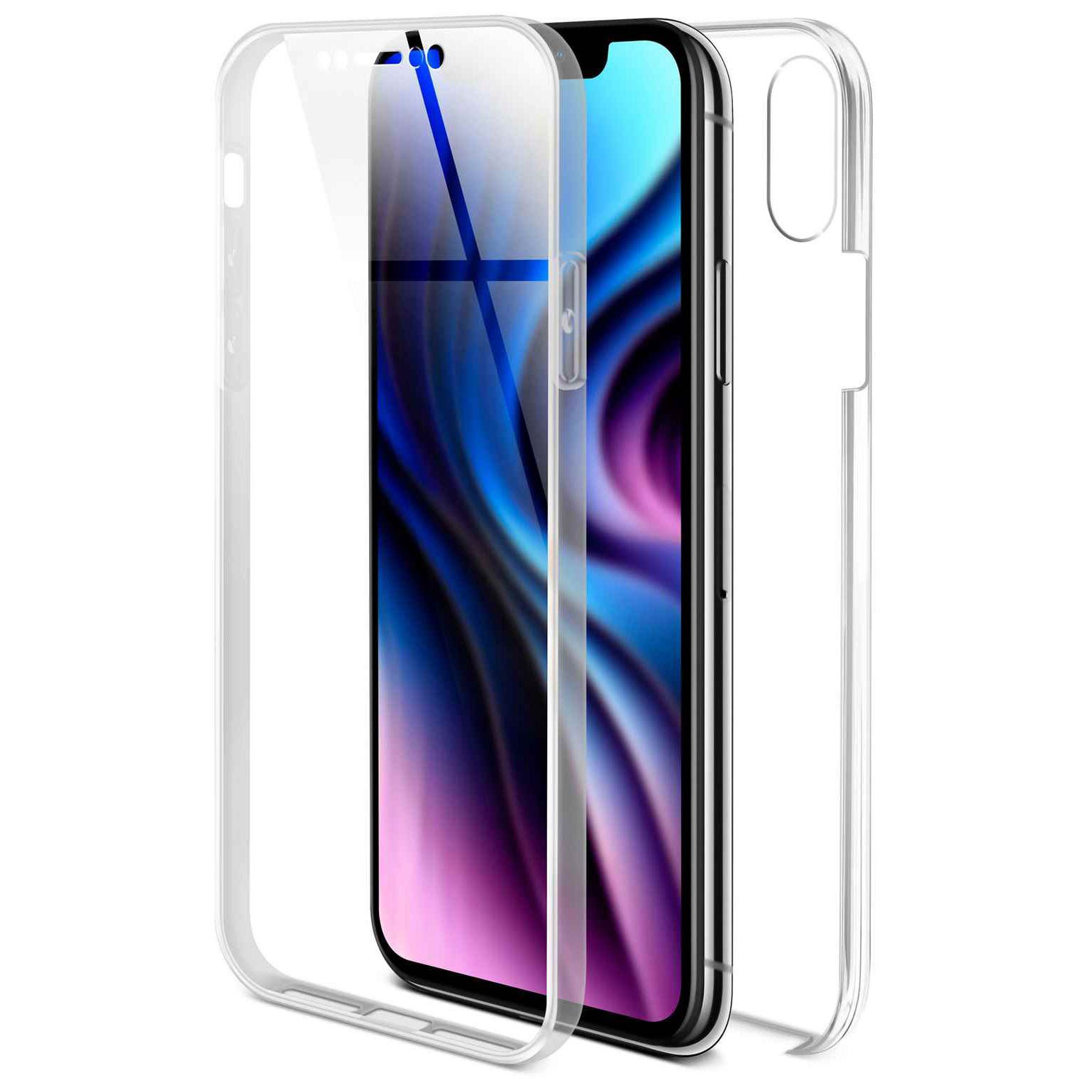 ONEFLOW Handyhülle für iPhone XS Max Hülle Komplett Schutz Touch Case 6,5 Zoll, 360 Grad Schutzhülle Transparent Rundumschutz Durchsichtig Beidseitig