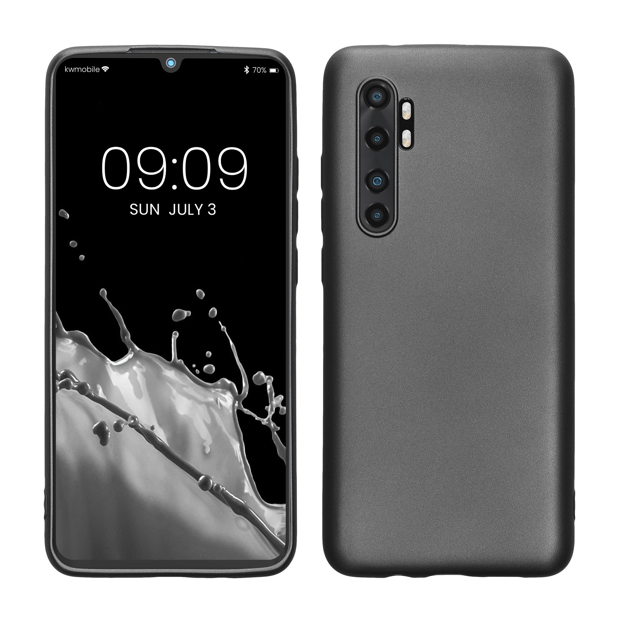 kwmobile Handyhülle Handyhülle für Xiaomi Mi Note 10 Lite Hülle, Silikon Case metallisch schimmernd - Schutzhülle Cover