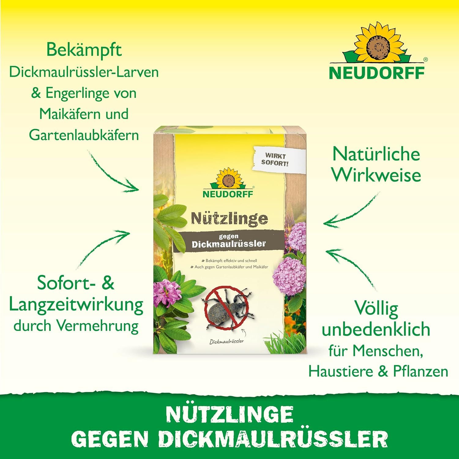 Neudorff Nematoden Nützlinge gegen Dickmaulrüssler 5 Mio HM-Nematoden, Biologische Schädlingsbekämpfung mit HM-Nematoden