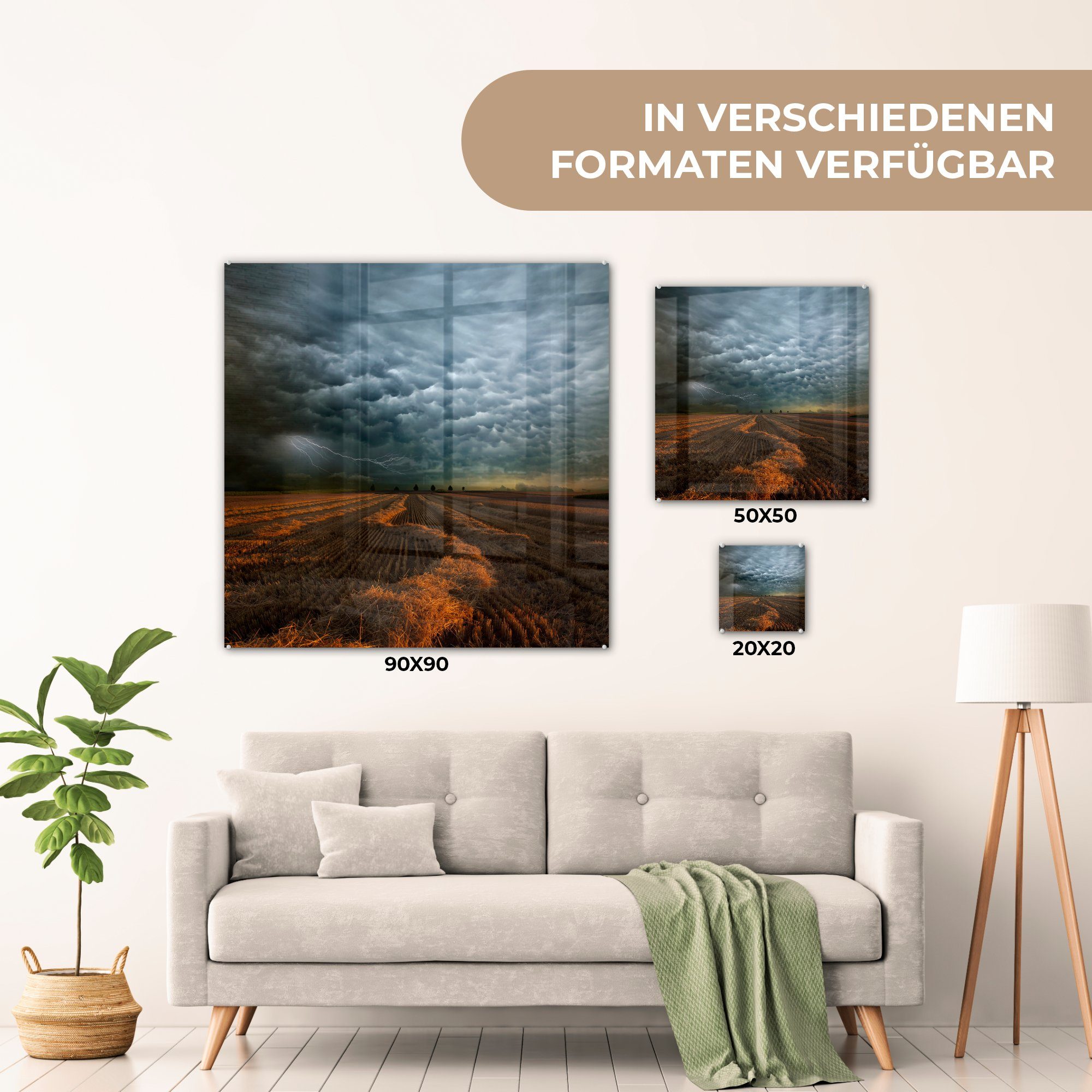 (1 Glasbilder - Glas auf Mammatus, St), MuchoWow - Acrylglasbild Wanddekoration Foto Wandbild Bilder Glas - auf