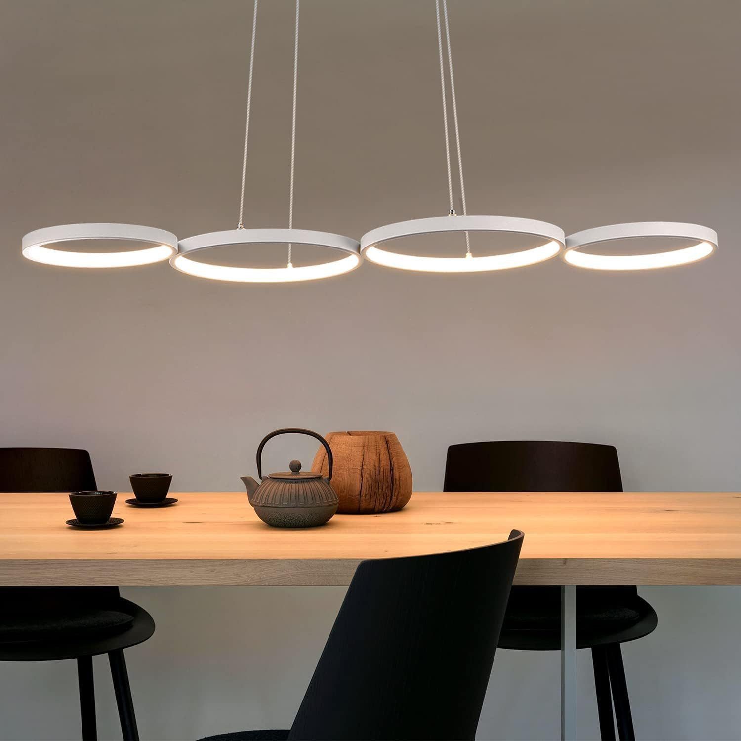 Nettlife LED Pendelleuchte Esszimmer Dimmbar mit Fernbedienung Weiß 54 W 88 günstig online kaufen