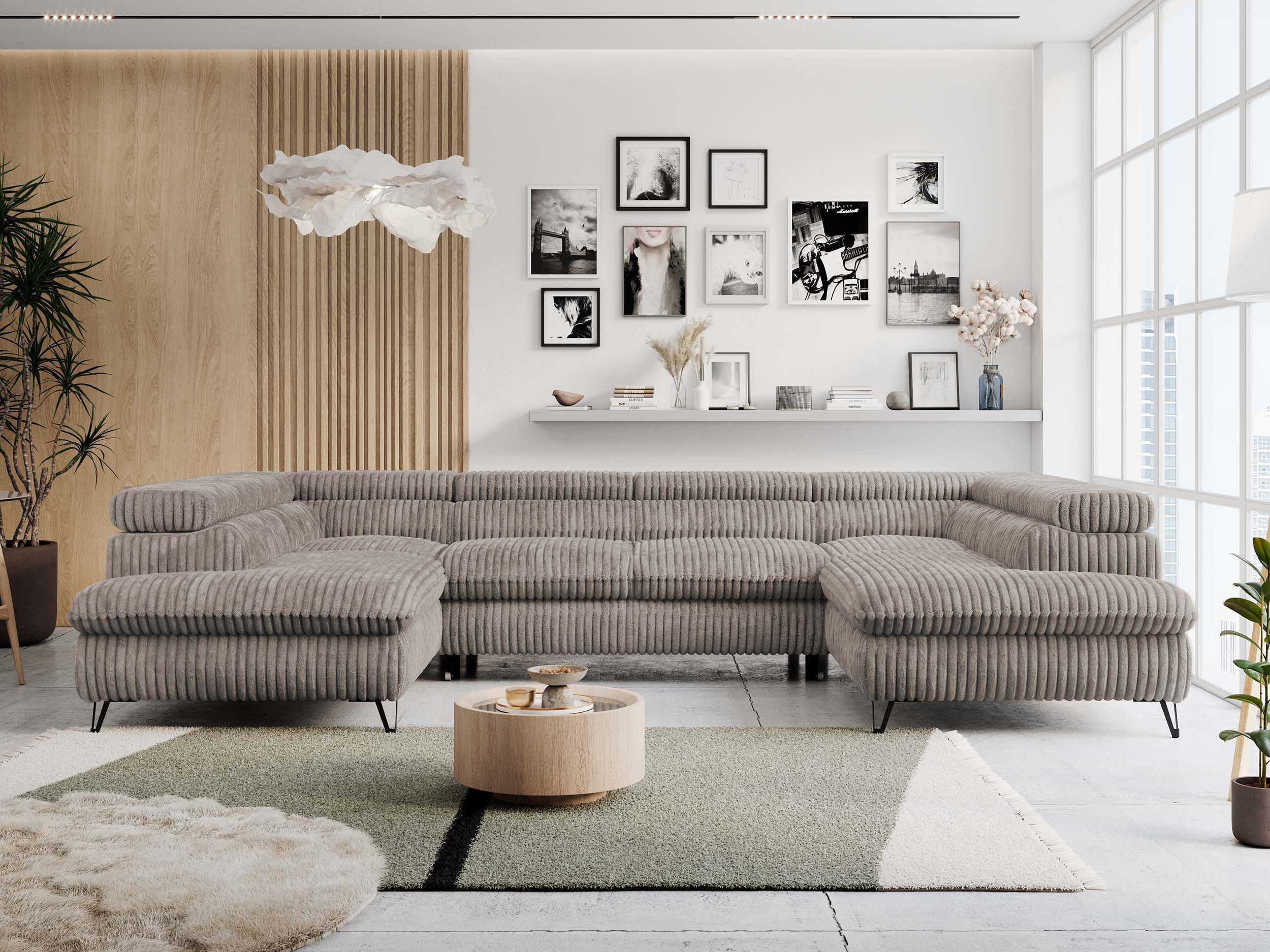 MKS MÖBEL Ecksofa PEDRO U, Set, Zwei Bettkästen, Wellenfedern, Metallbeine, günstig online kaufen